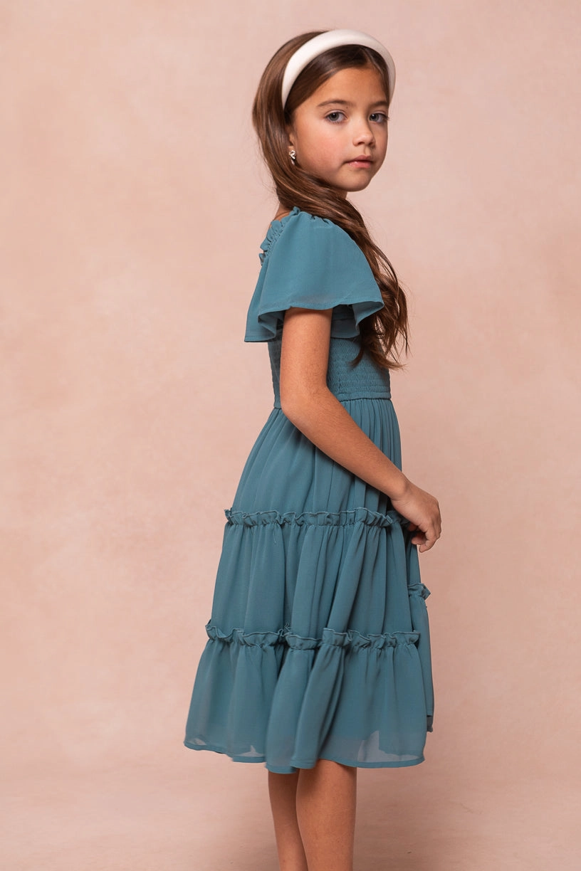 Mini Ellie Dress in Seaglass Chiffon - FINAL SALE