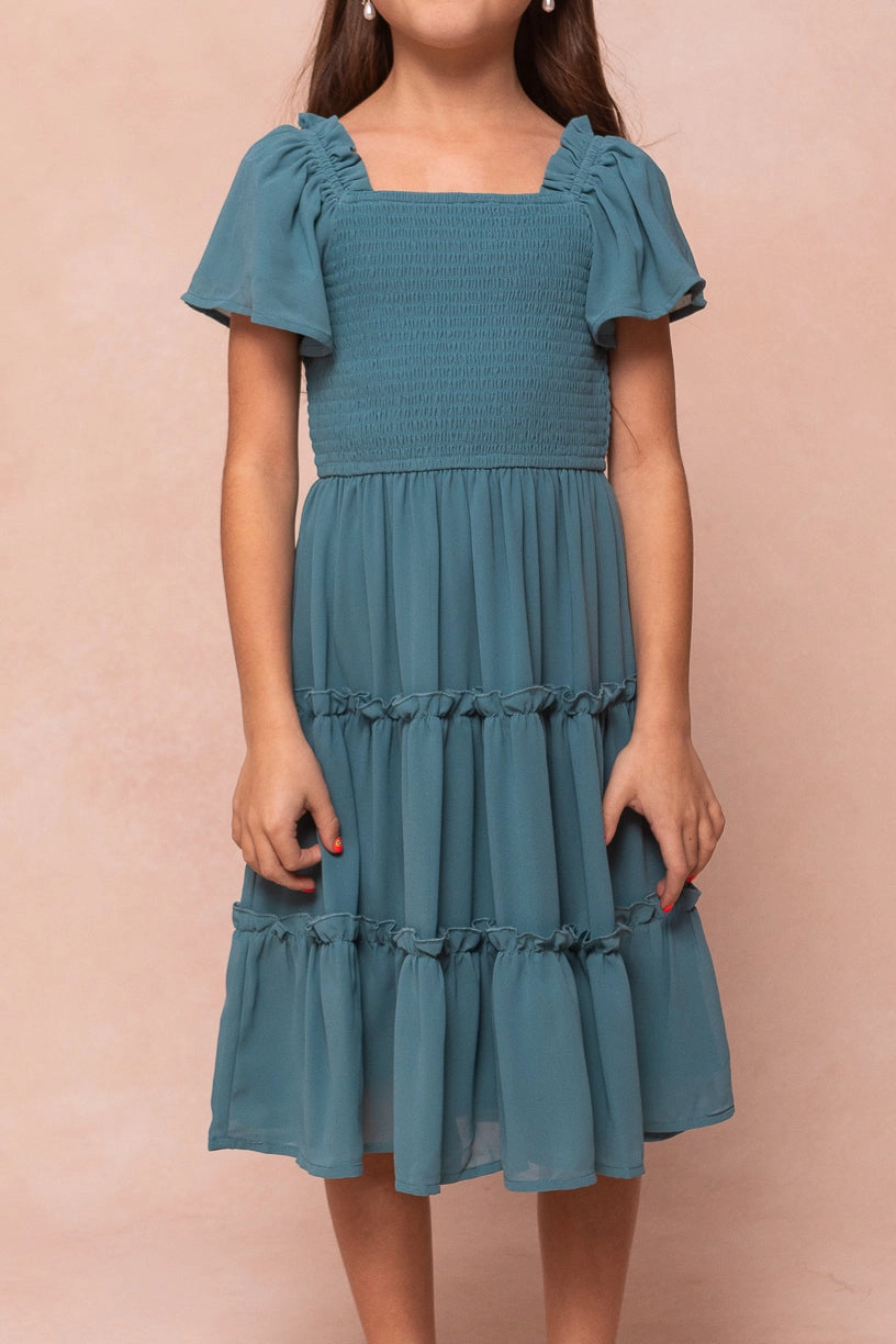 Mini Ellie Dress in Seaglass Chiffon - FINAL SALE