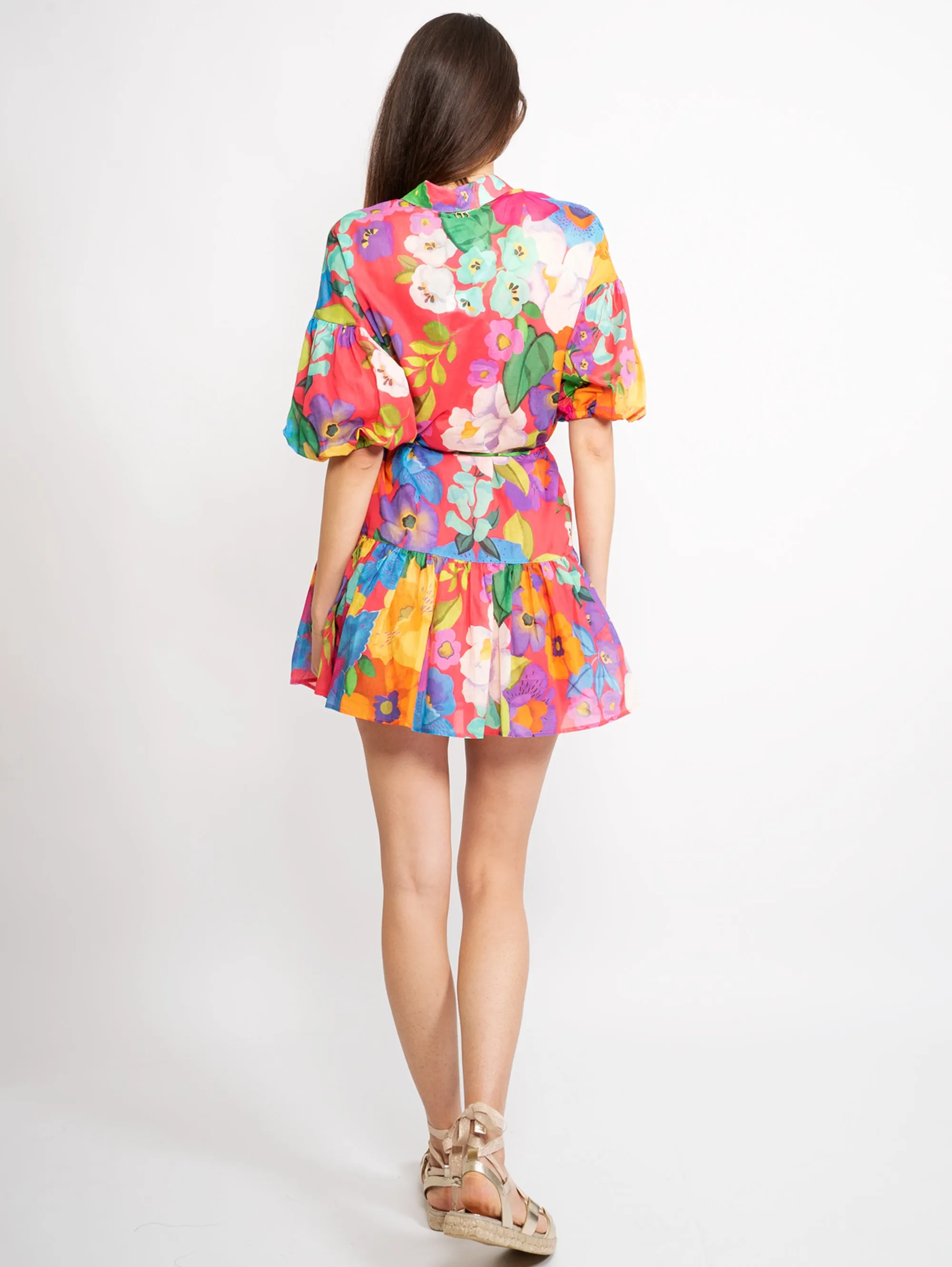 Multicolor Floral Shirt Dress