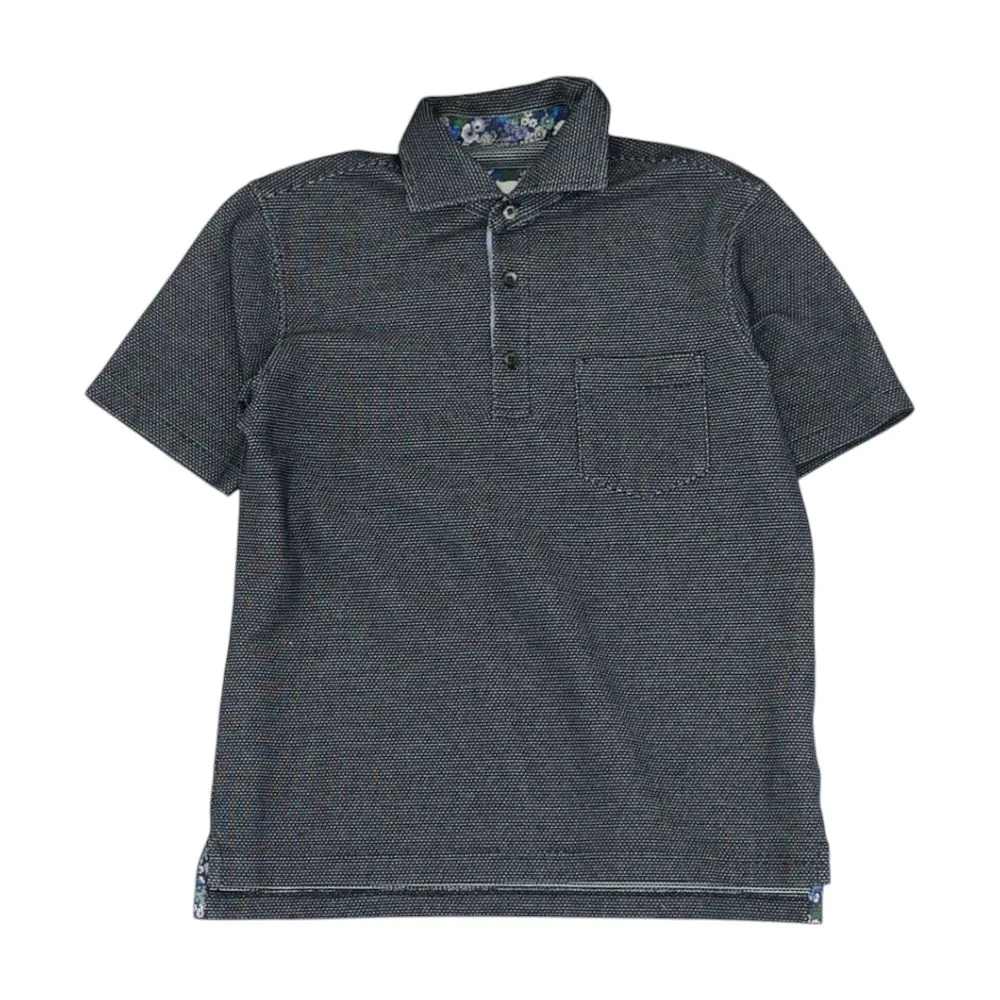 Navy Polka Dot Short Sleeve Polo