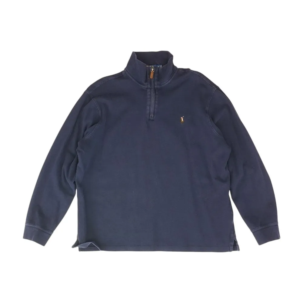 Navy Solid 1/4 Zip Pullover
