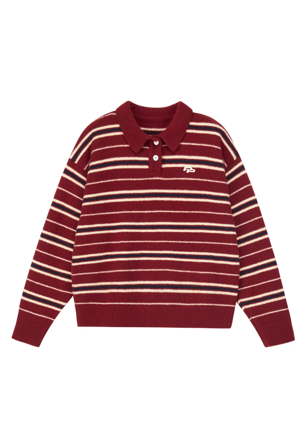 PCLP Striped Polo Sweater