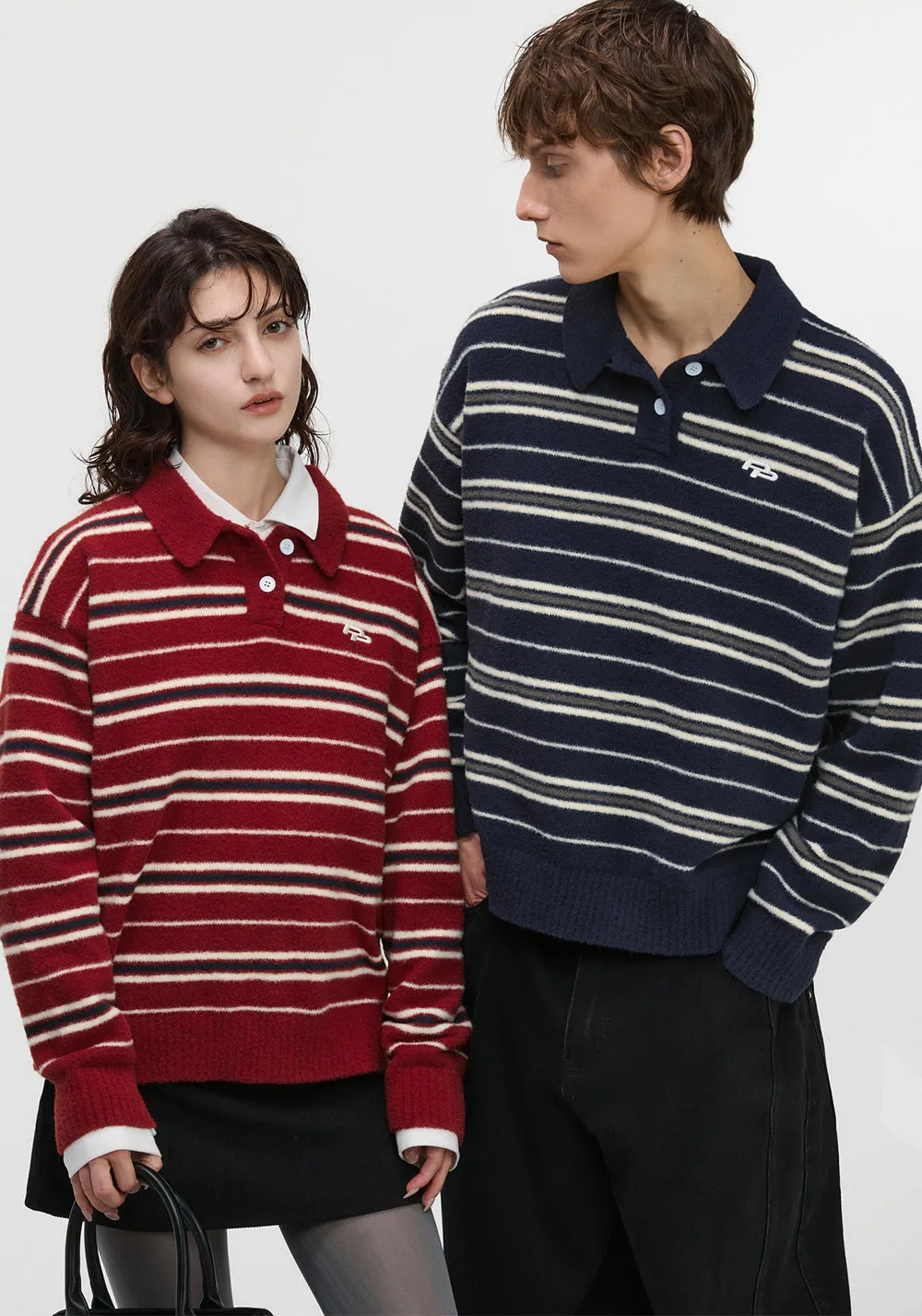 PCLP Striped Polo Sweater