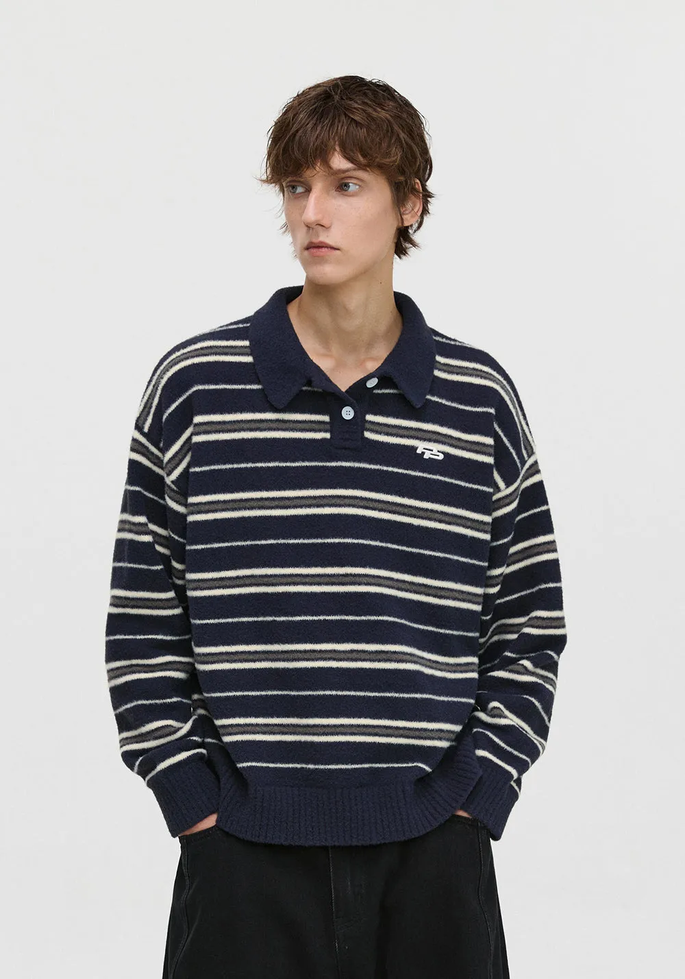 PCLP Striped Polo Sweater