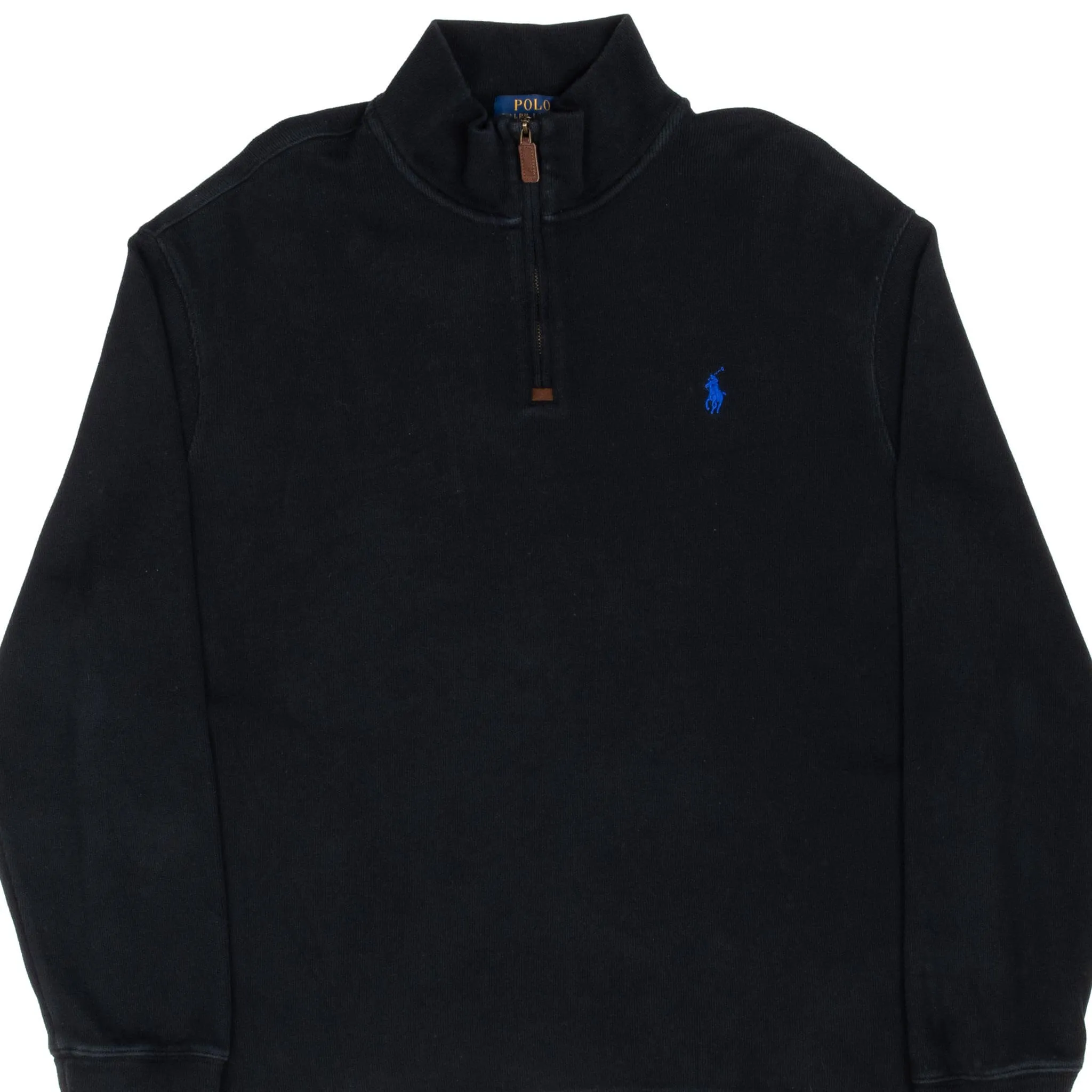 POLO RALPH LAUREN BLACK QUARTER 1/4 ZIP SWEATER SIZE XL