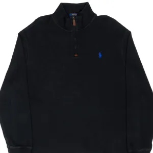 POLO RALPH LAUREN BLACK QUARTER 1/4 ZIP SWEATER SIZE XL