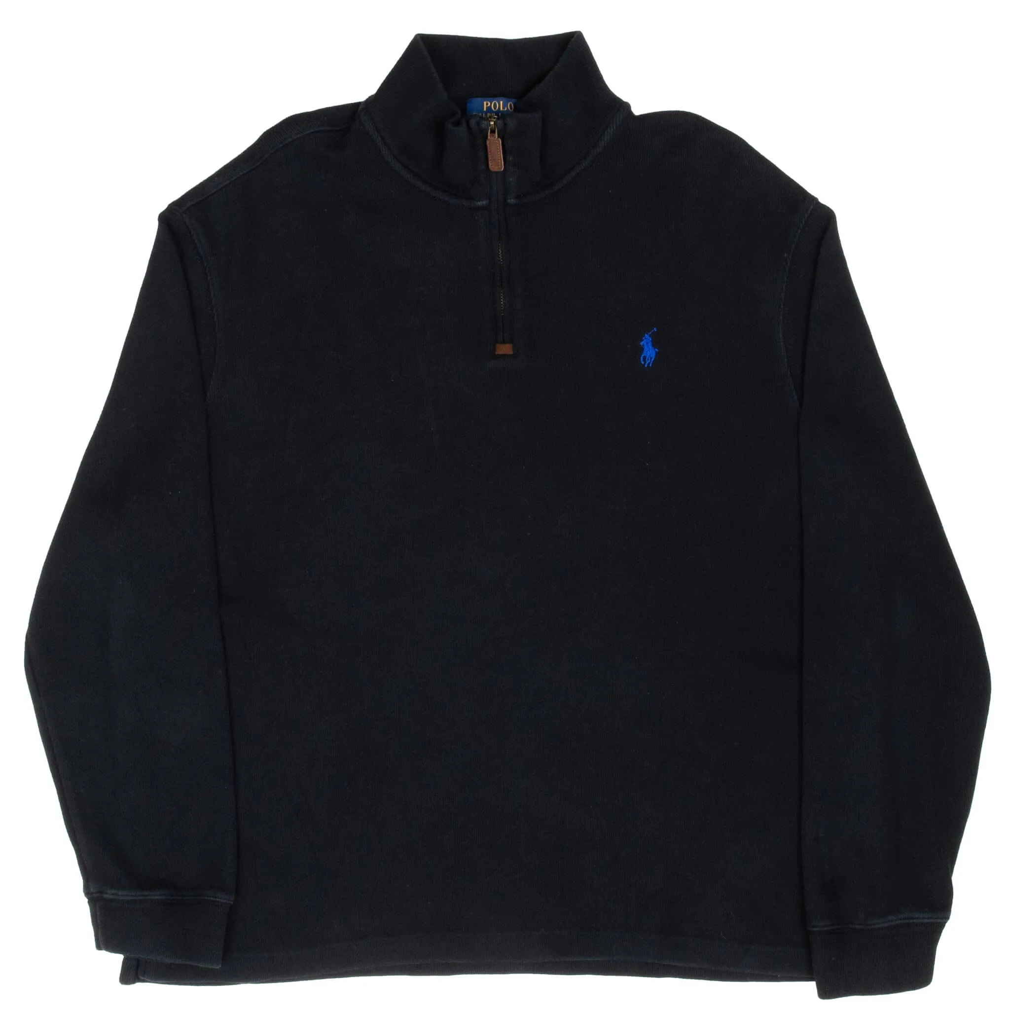 POLO RALPH LAUREN BLACK QUARTER 1/4 ZIP SWEATER SIZE XL