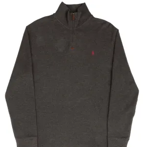 POLO RALPH LAUREN DARK GREY QUARTER 1/4 ZIP SWEATER SIZE MEDIUM