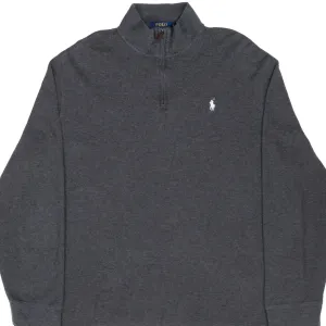 POLO RALPH LAUREN DARK GREY QUARTER 1/4 ZIP SWEATER SIZE XL