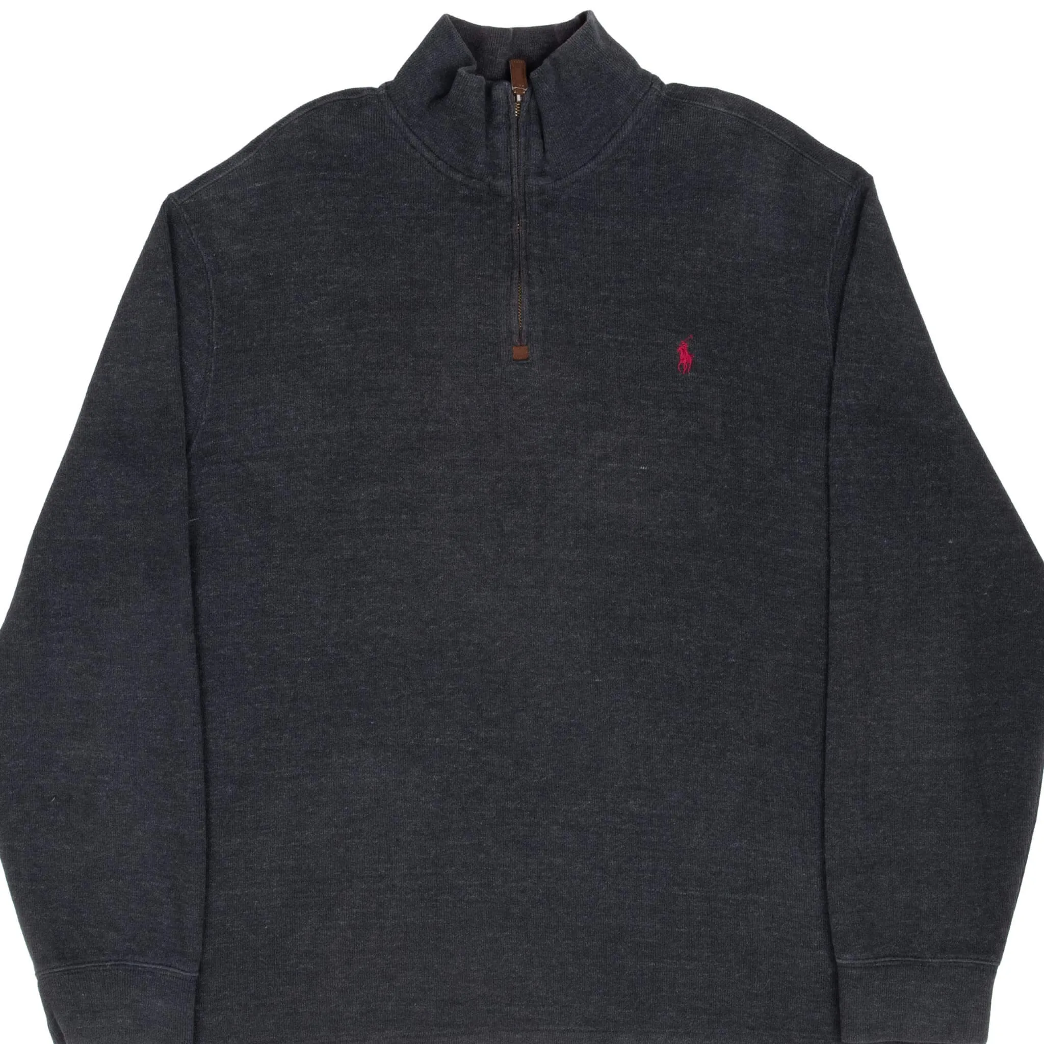 POLO RALPH LAUREN DARK GREY QUARTER 1/4 ZIP SWEATER SIZE XL