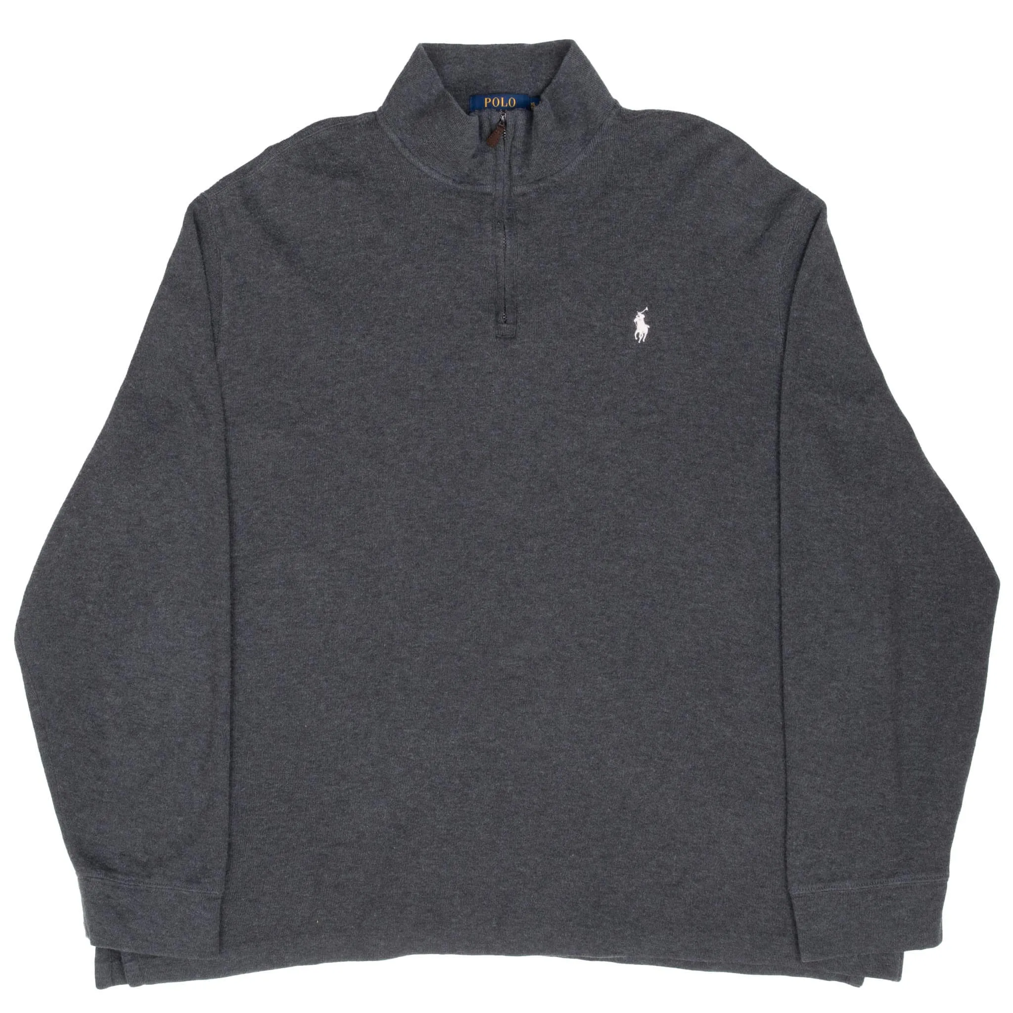 POLO RALPH LAUREN DARK GREY QUARTER 1/4 ZIP SWEATER SIZE XL