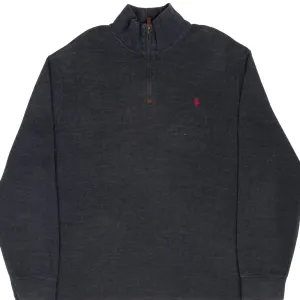POLO RALPH LAUREN DARK GREY QUARTER 1/4 ZIP SWEATER SIZE XL