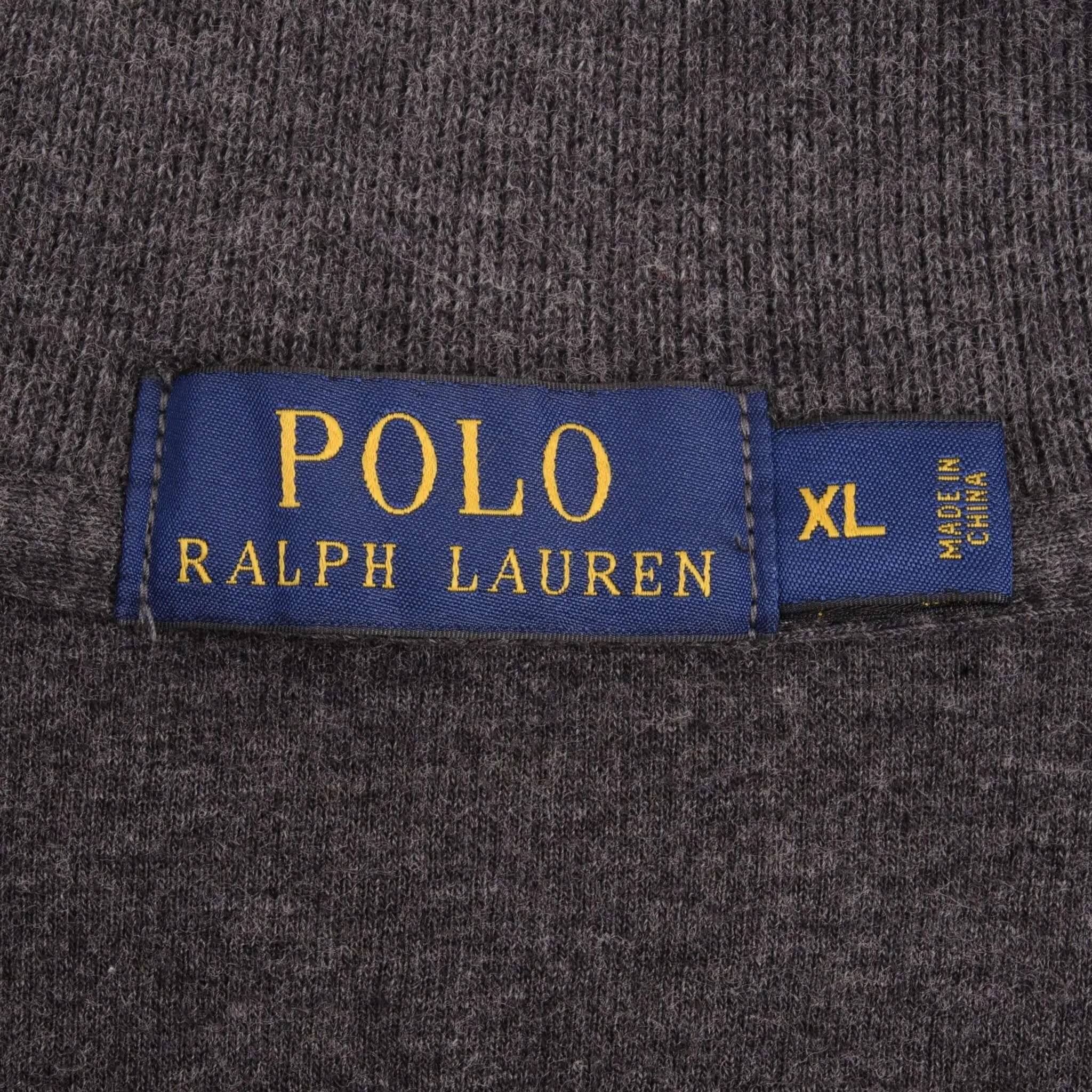 POLO RALPH LAUREN DARK GREY QUARTER 1/4 ZIP SWEATER SIZE XL