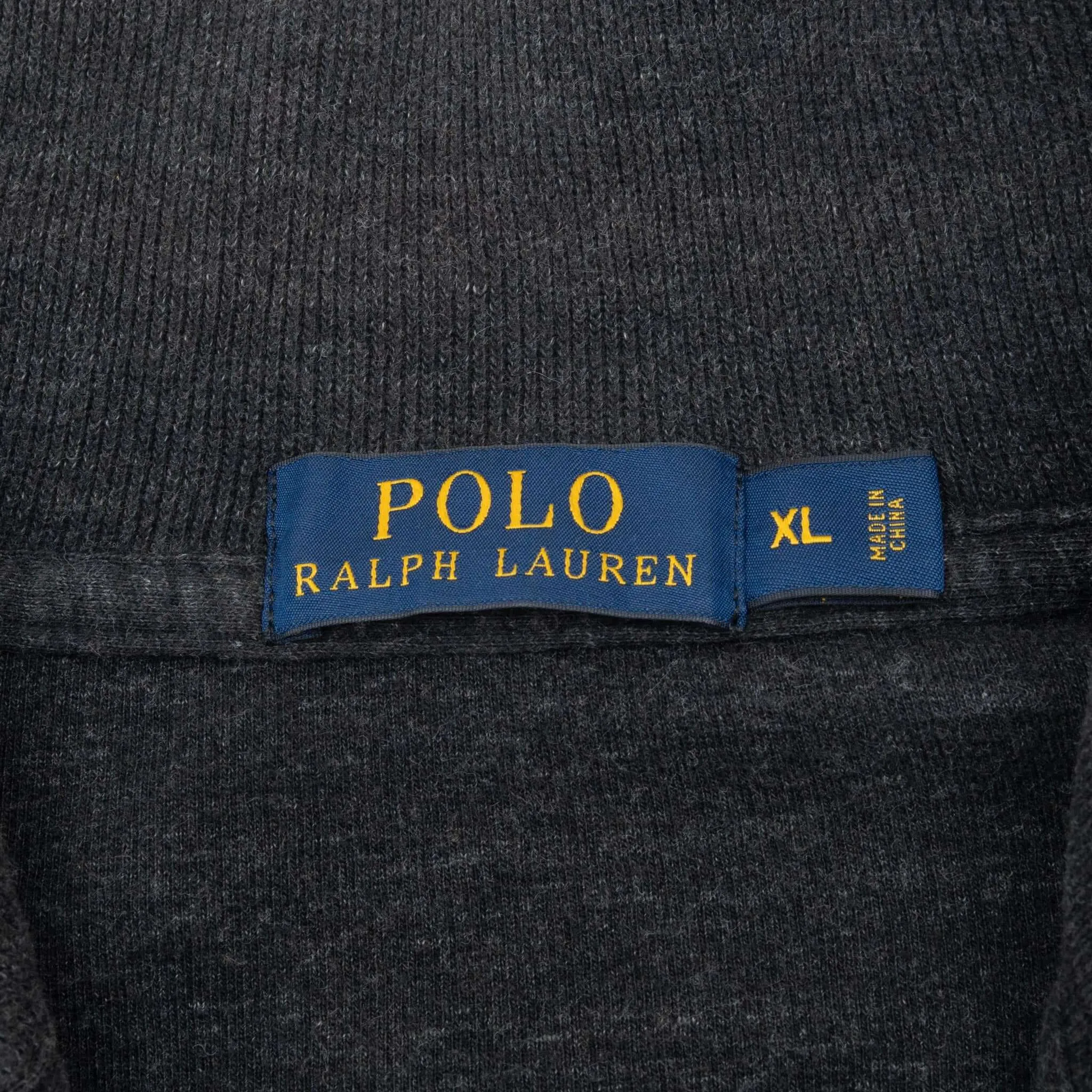POLO RALPH LAUREN DARK GREY QUARTER 1/4 ZIP SWEATER SIZE XL