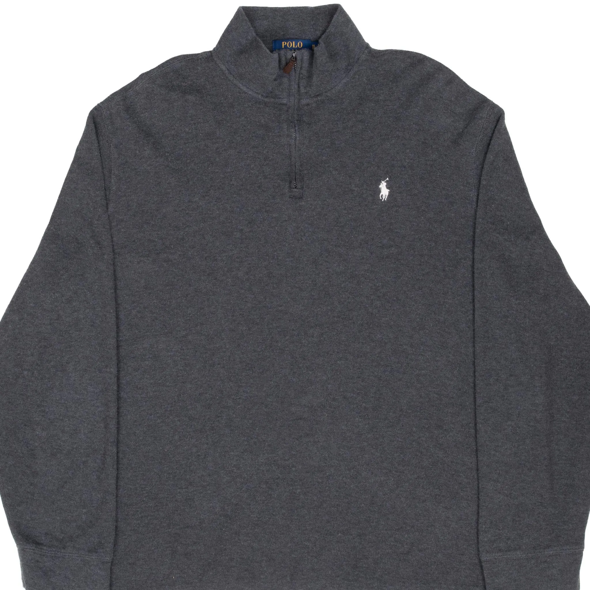 POLO RALPH LAUREN DARK GREY QUARTER 1/4 ZIP SWEATER SIZE XL