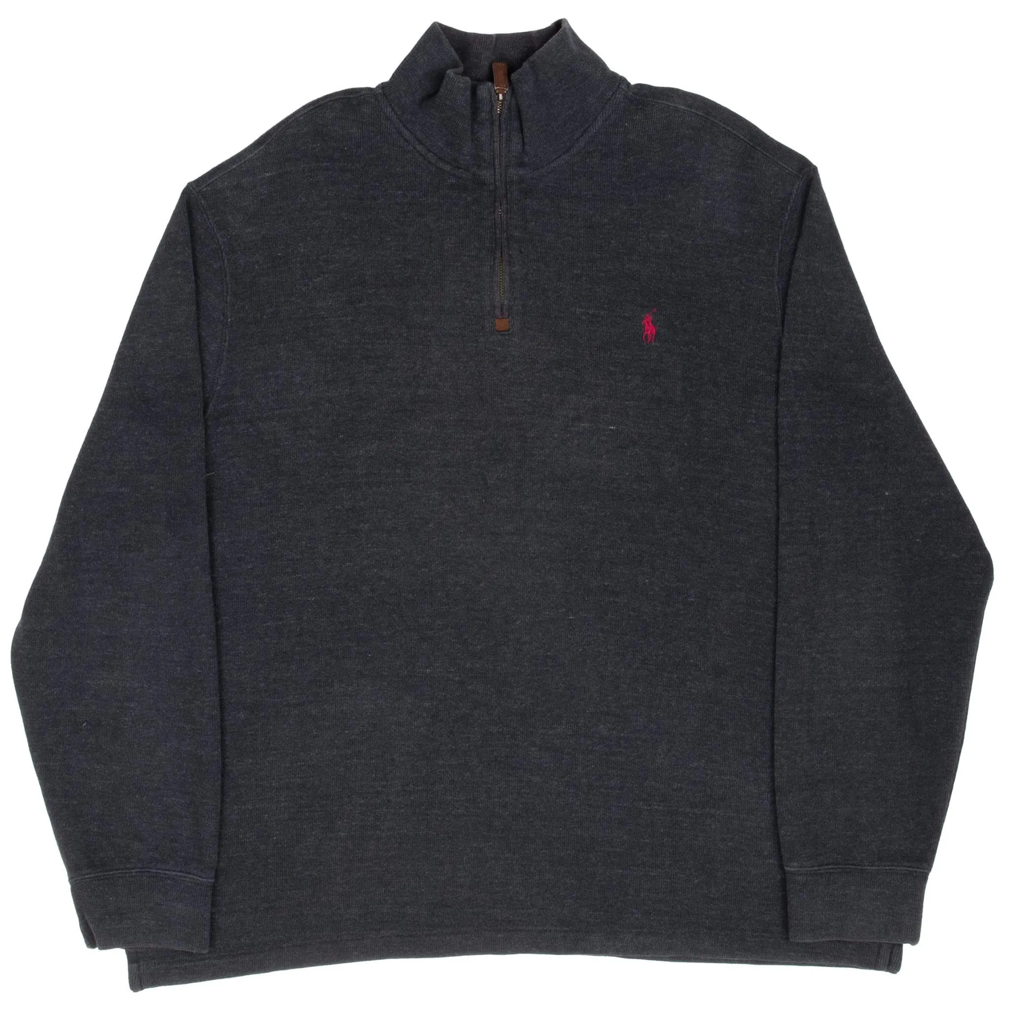 POLO RALPH LAUREN DARK GREY QUARTER 1/4 ZIP SWEATER SIZE XL
