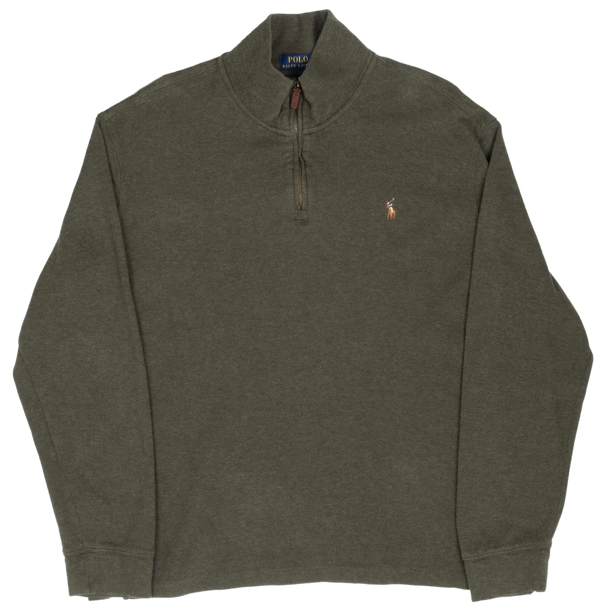 POLO RALPH LAUREN GREEN QUARTER 1/4 ZIP SWEATER 2XL