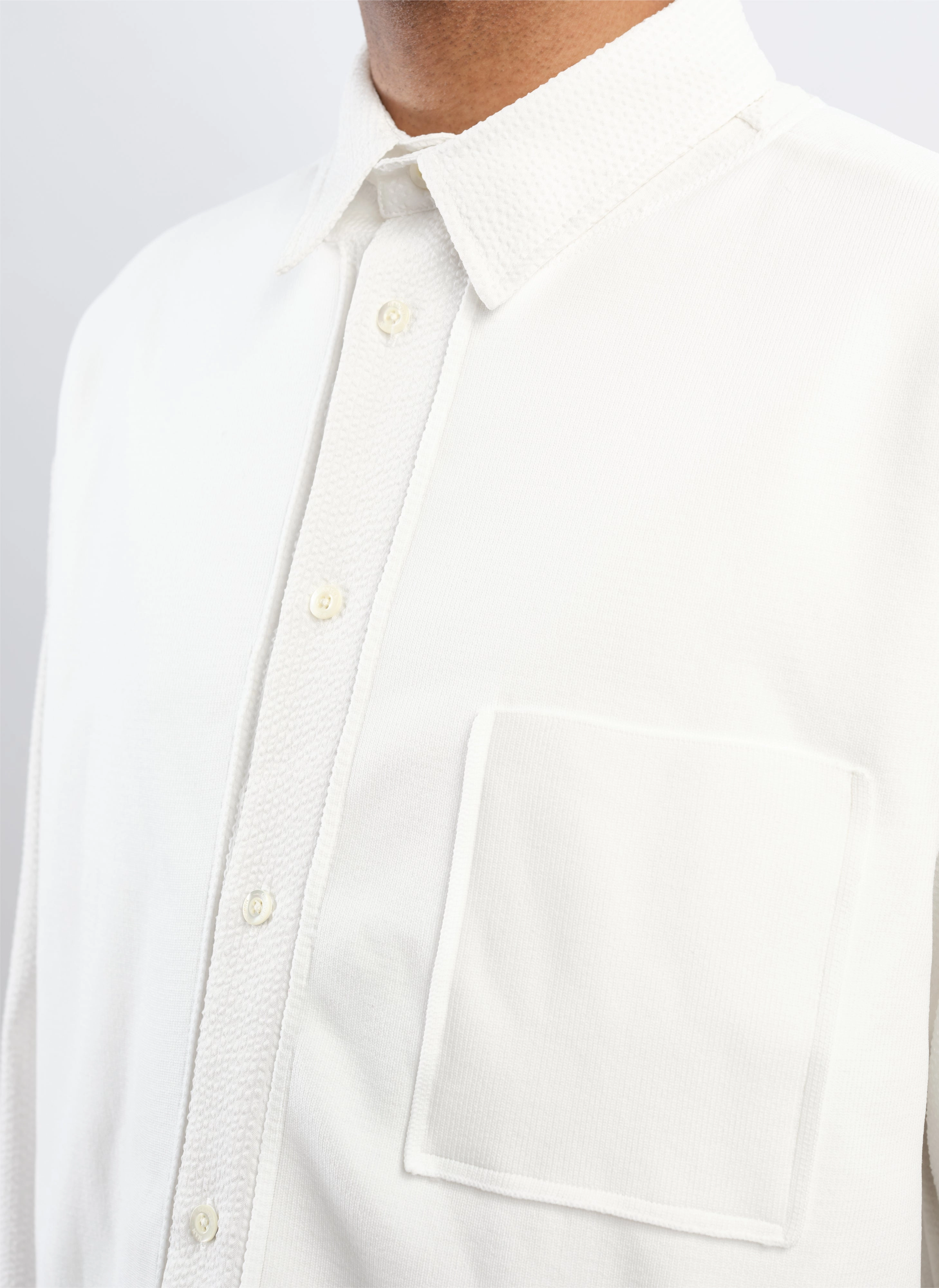Polyester Business Knit Blocking Shirt