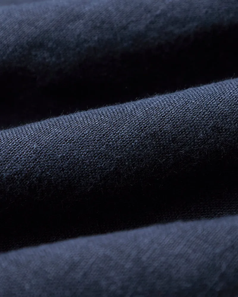 Portuguese Flannel Linen Camp Collar Shirt - Navy