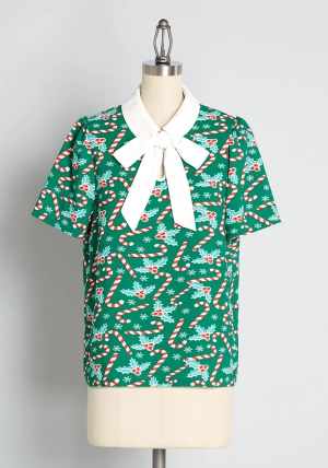 Positive First Impressions Tie-Neck Blouse