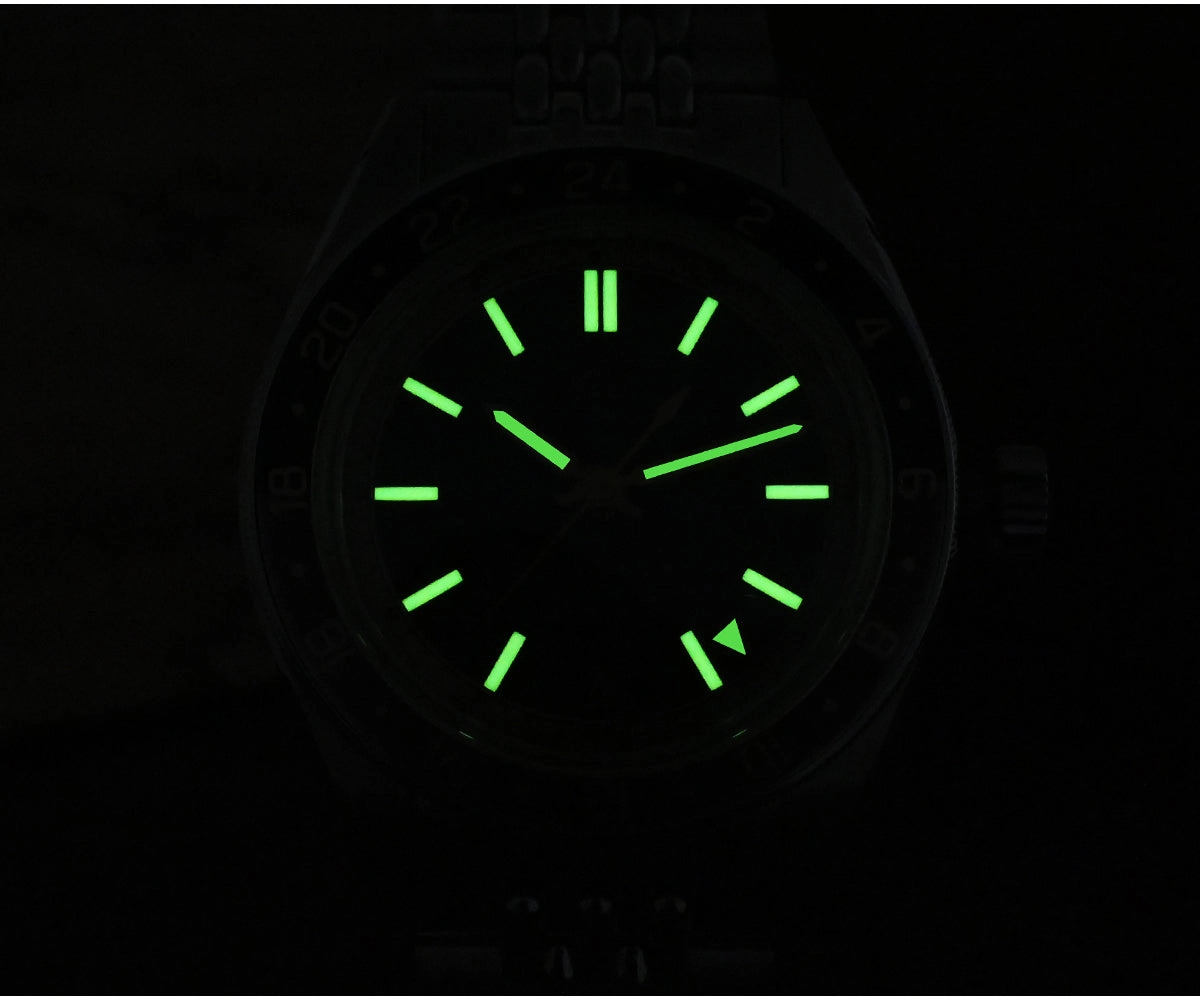 ★Pre-owned★San Martin Vintage Style NH34 GMT Men Watch SN0116G-B