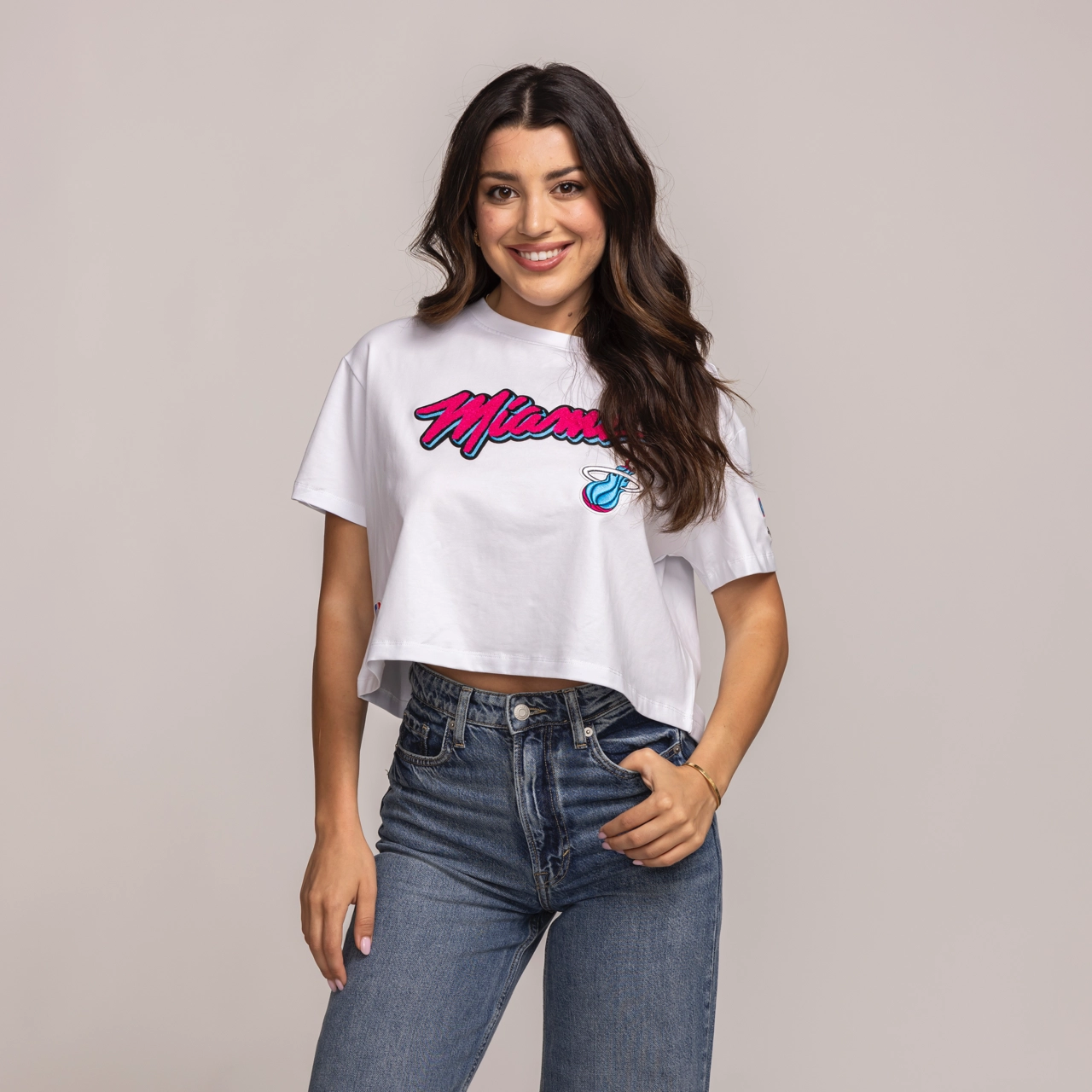Pro Standard Miami HEAT Original Vice Women's Boxy Crop Tee
