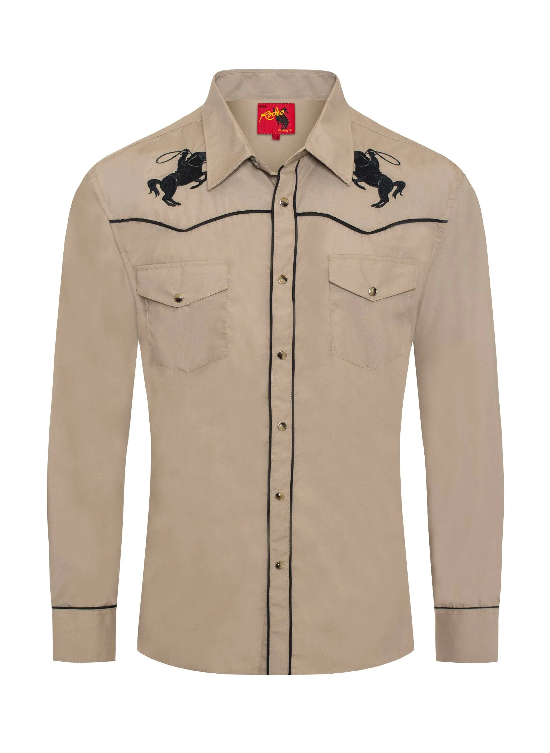Rodeo Clothing Men's Horse Embroidery Western Shirt-PS560L-506