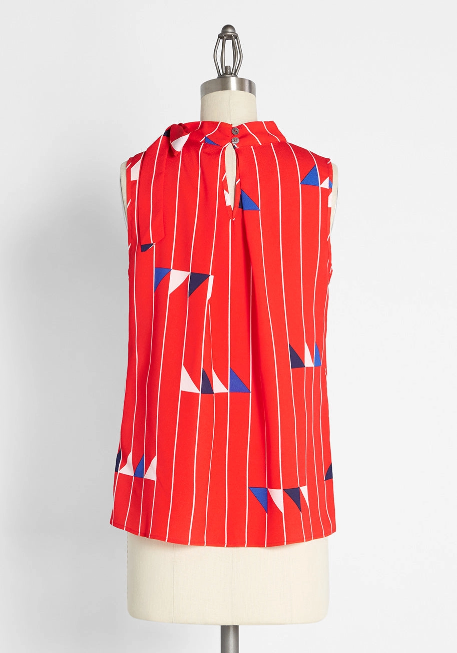 Sails On the Horizon Sleeveless Blouse