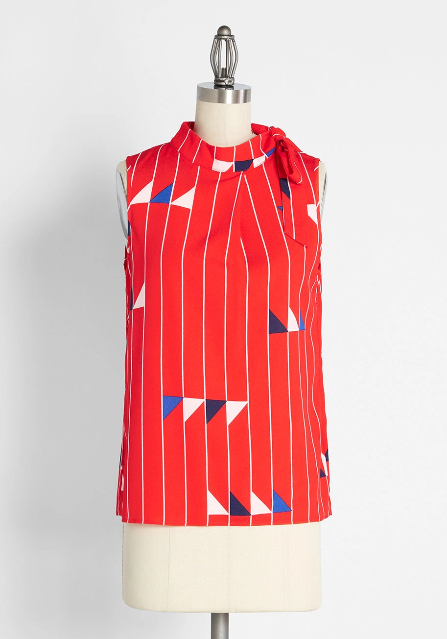 Sails On the Horizon Sleeveless Blouse