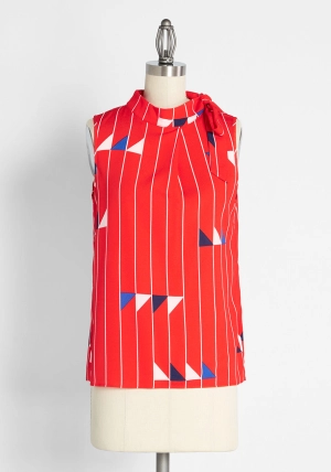 Sails On the Horizon Sleeveless Blouse