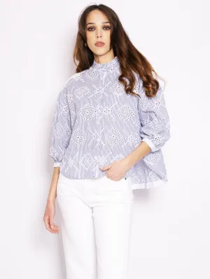 Sangallo Neve/Indico Striped Shirt