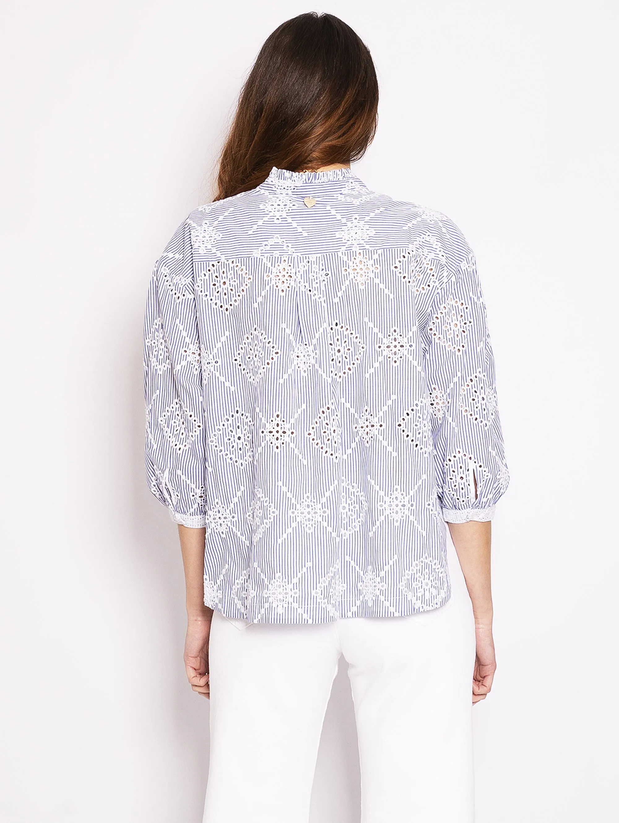 Sangallo Neve/Indico Striped Shirt