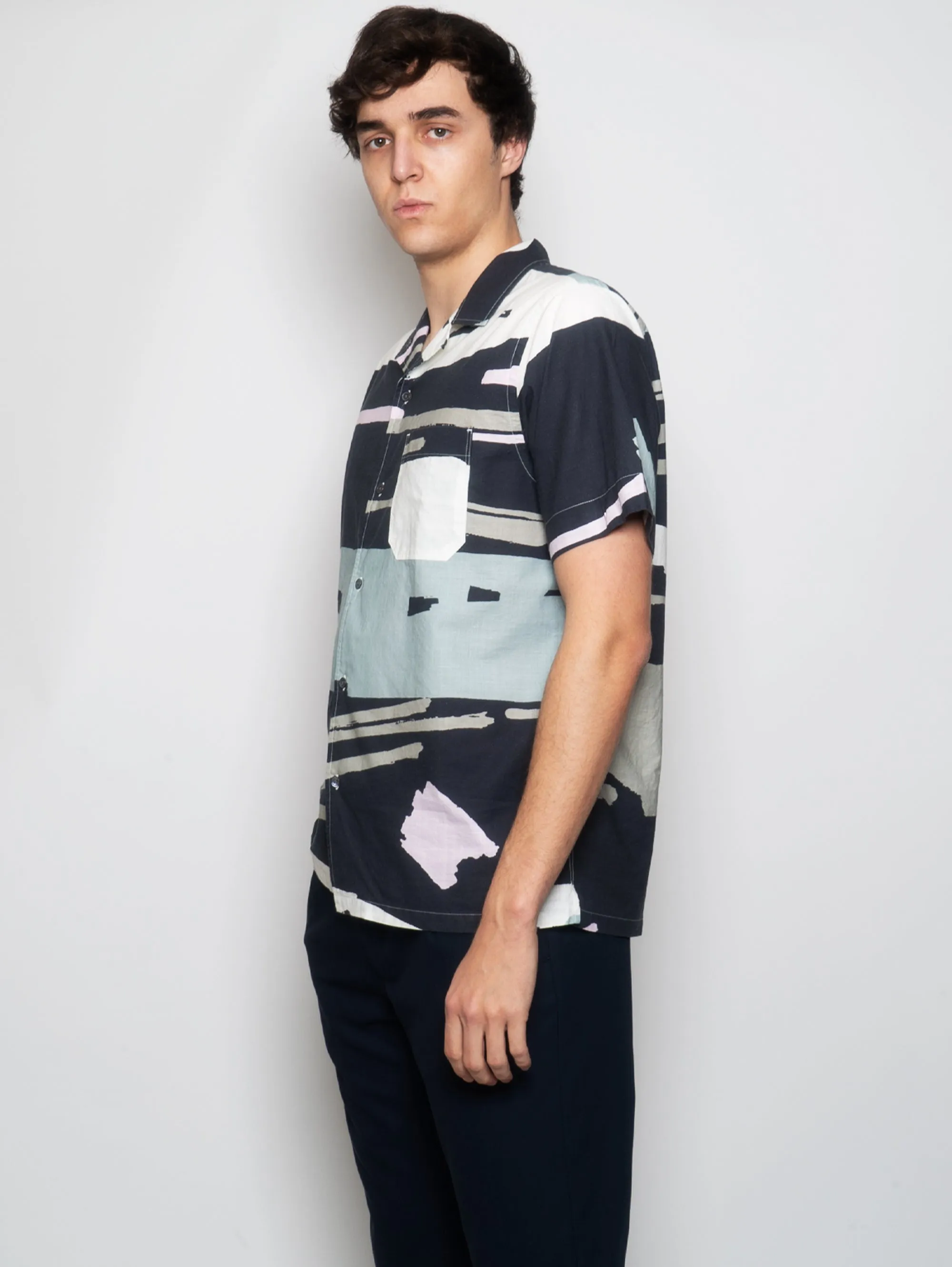 Shirt with Multicolor Three Quarter Sleeves