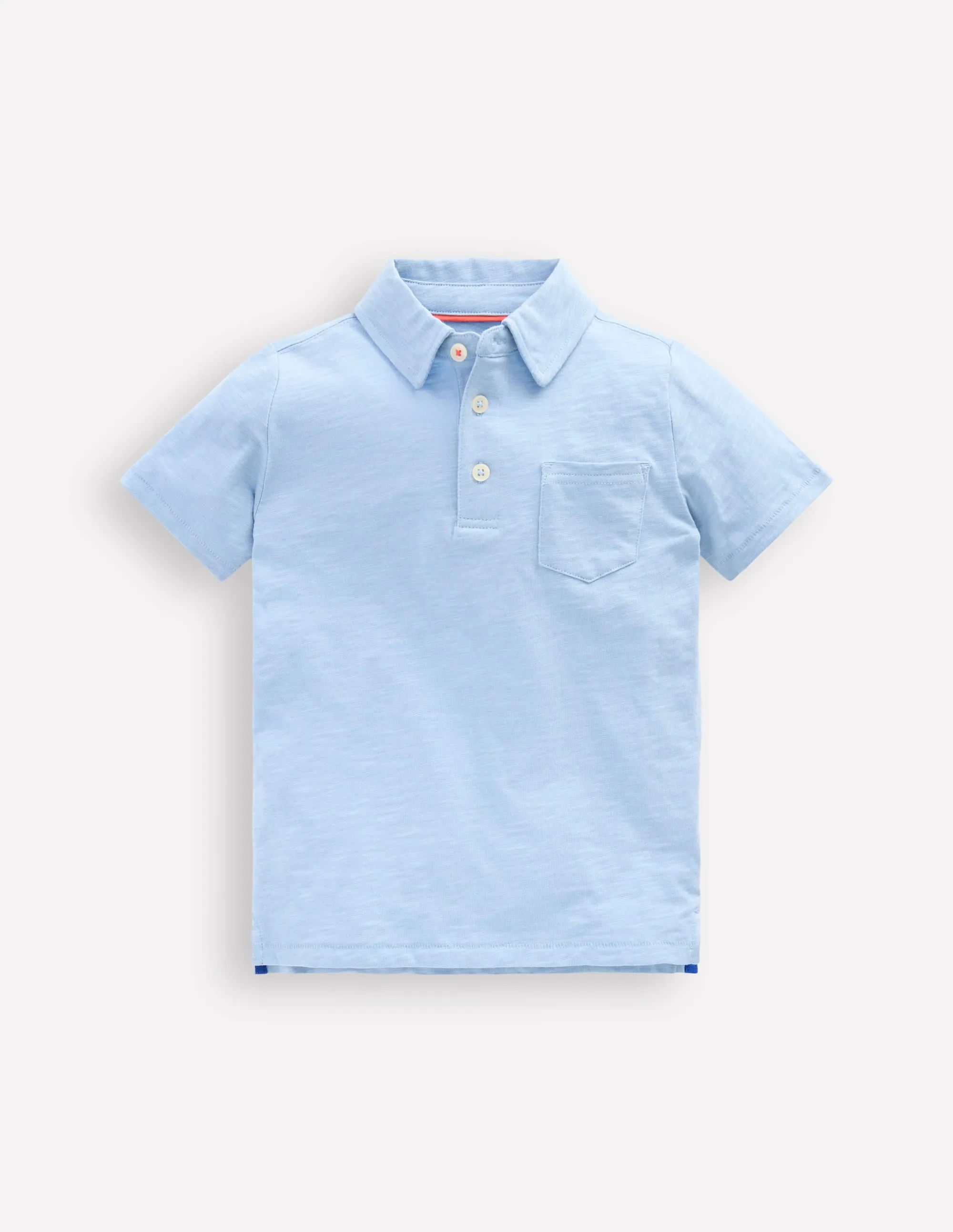 Slub Polo Shirt-Glacier Blue