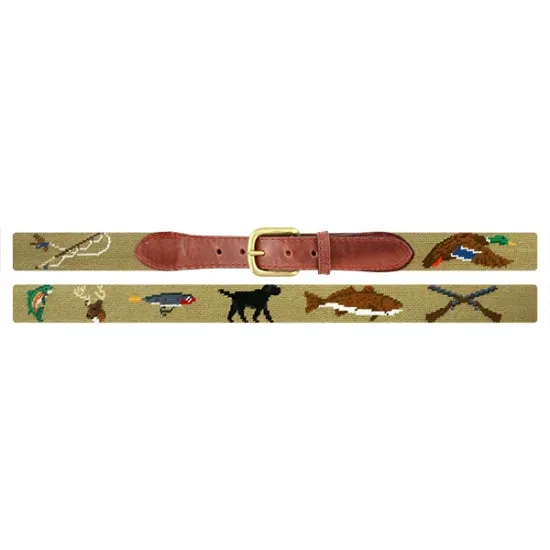 Southern Sportsman Needlepoint Belt - Khaki