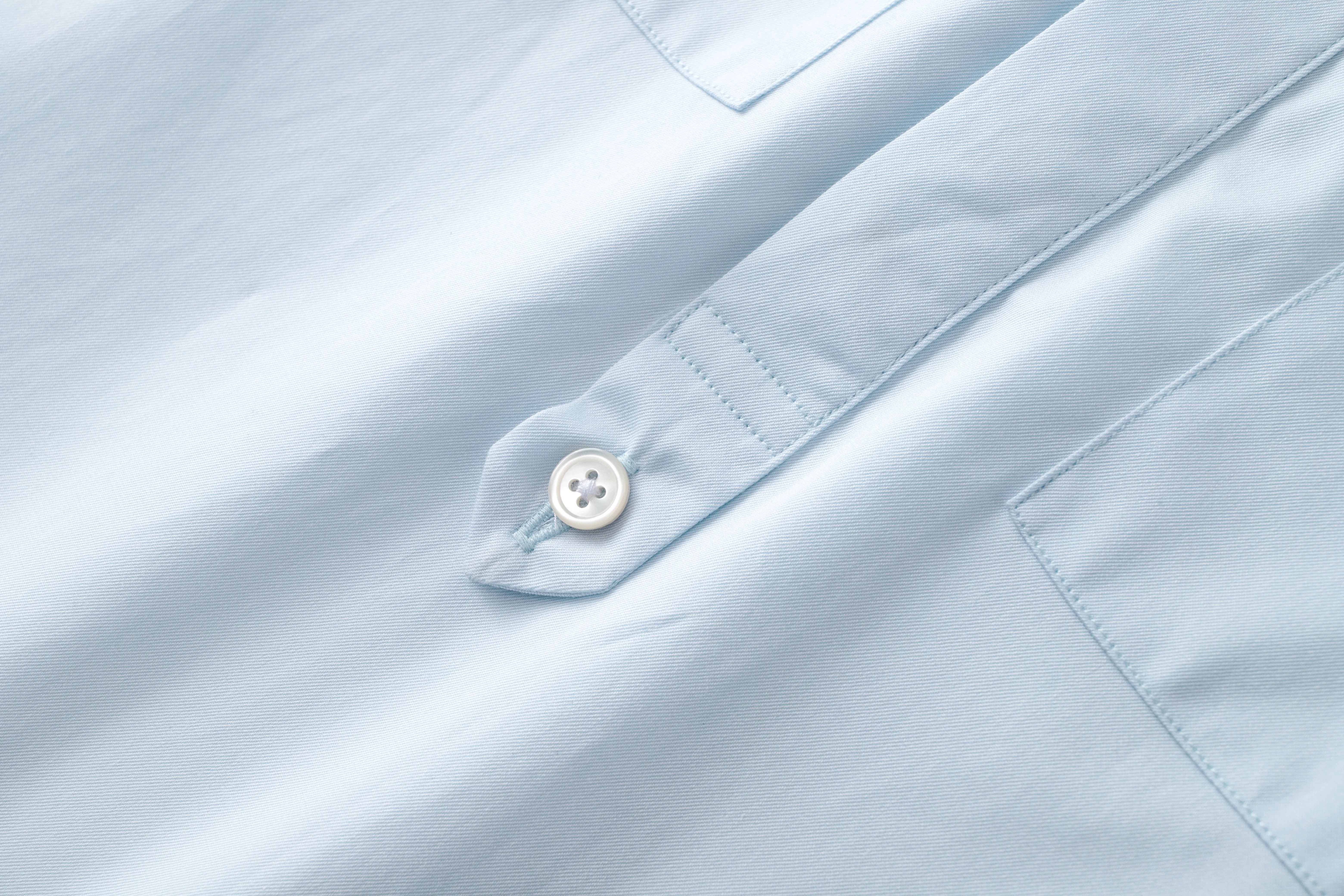Stand-collar Stripped Chest-pocket Shirt