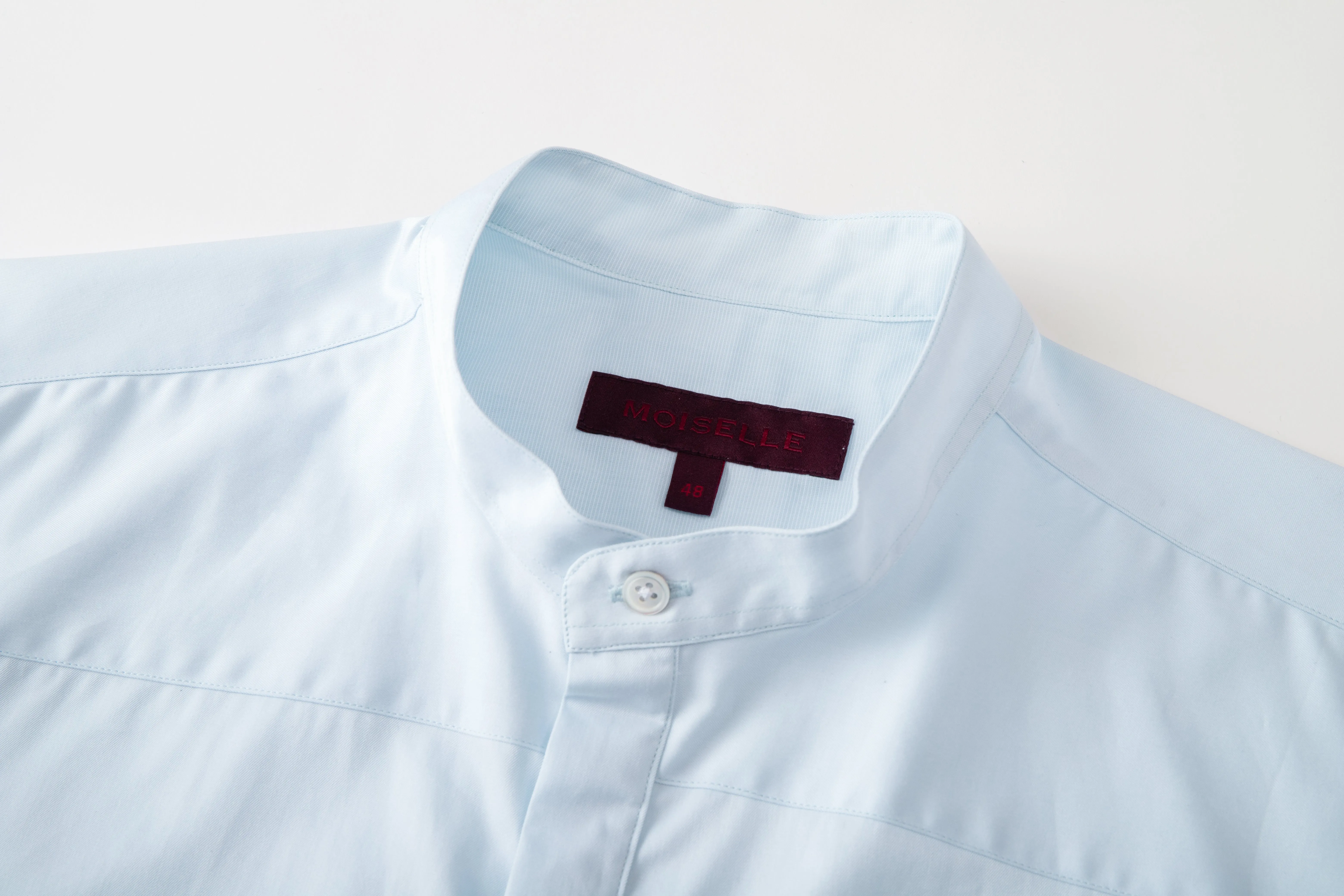 Stand-collar Stripped Chest-pocket Shirt