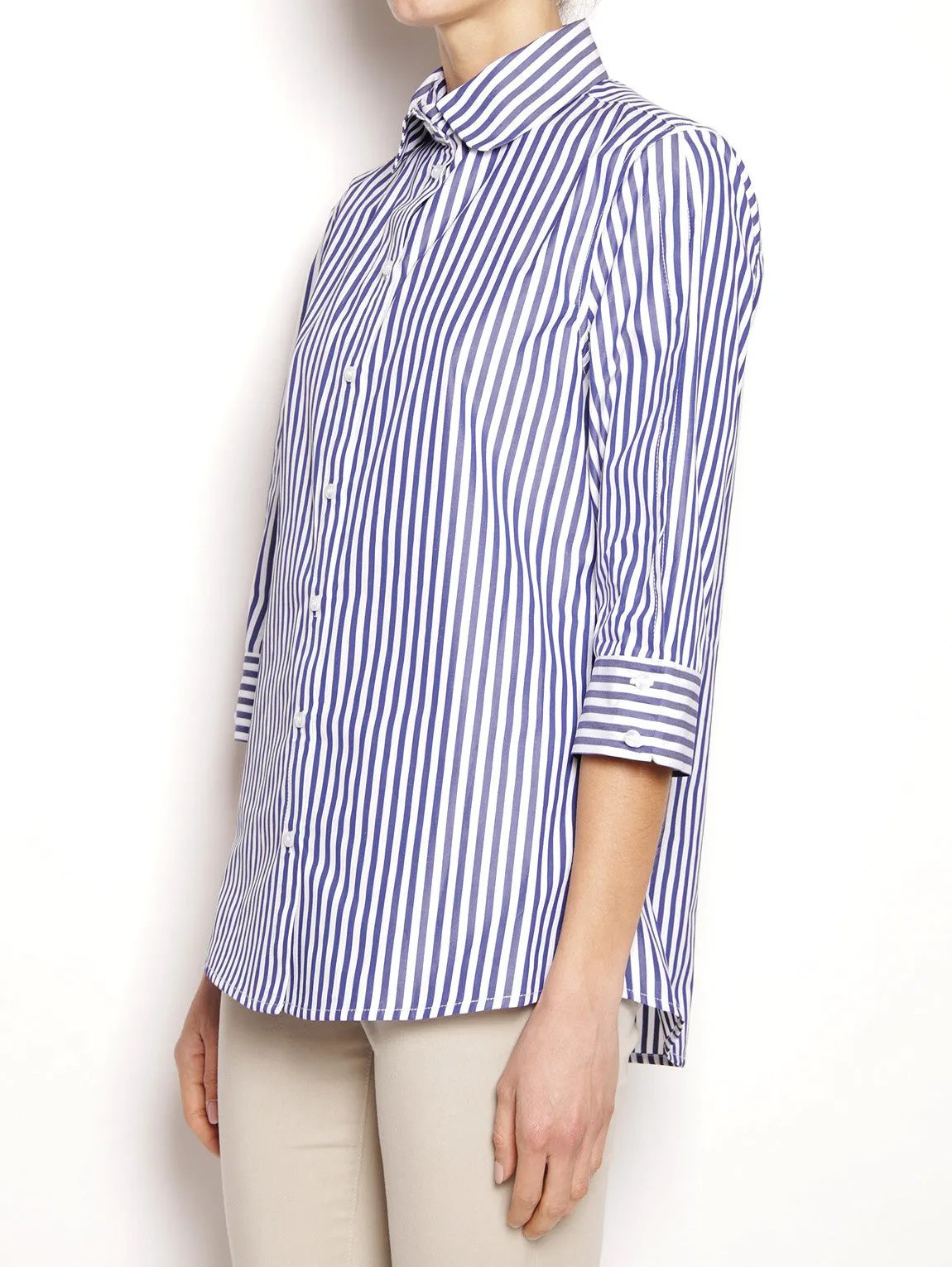 Striped cotton shirt FTE17CA077 White / Blue