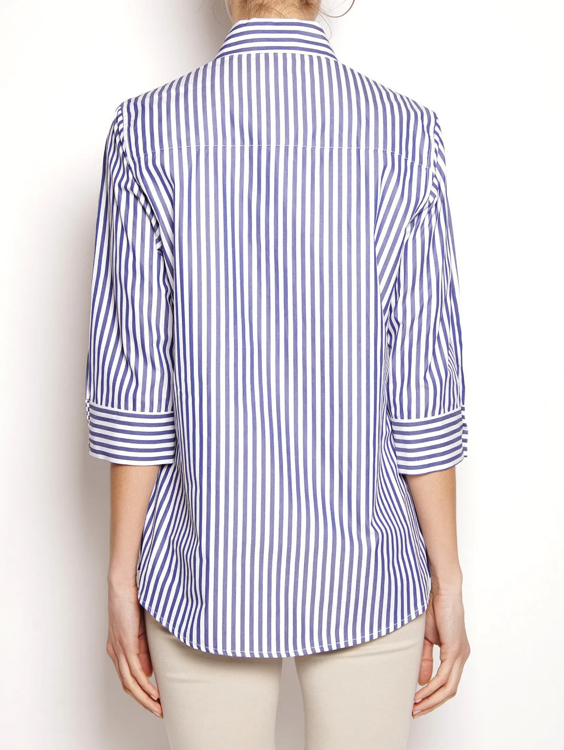 Striped cotton shirt FTE17CA077 White / Blue