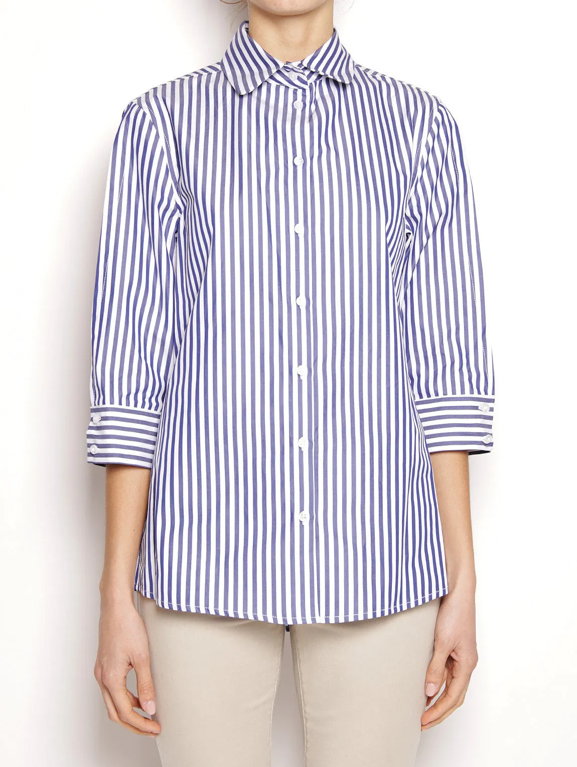 Striped cotton shirt FTE17CA077 White / Blue