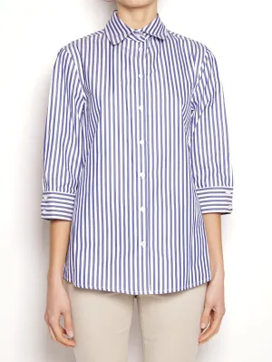 Striped cotton shirt FTE17CA077 White / Blue