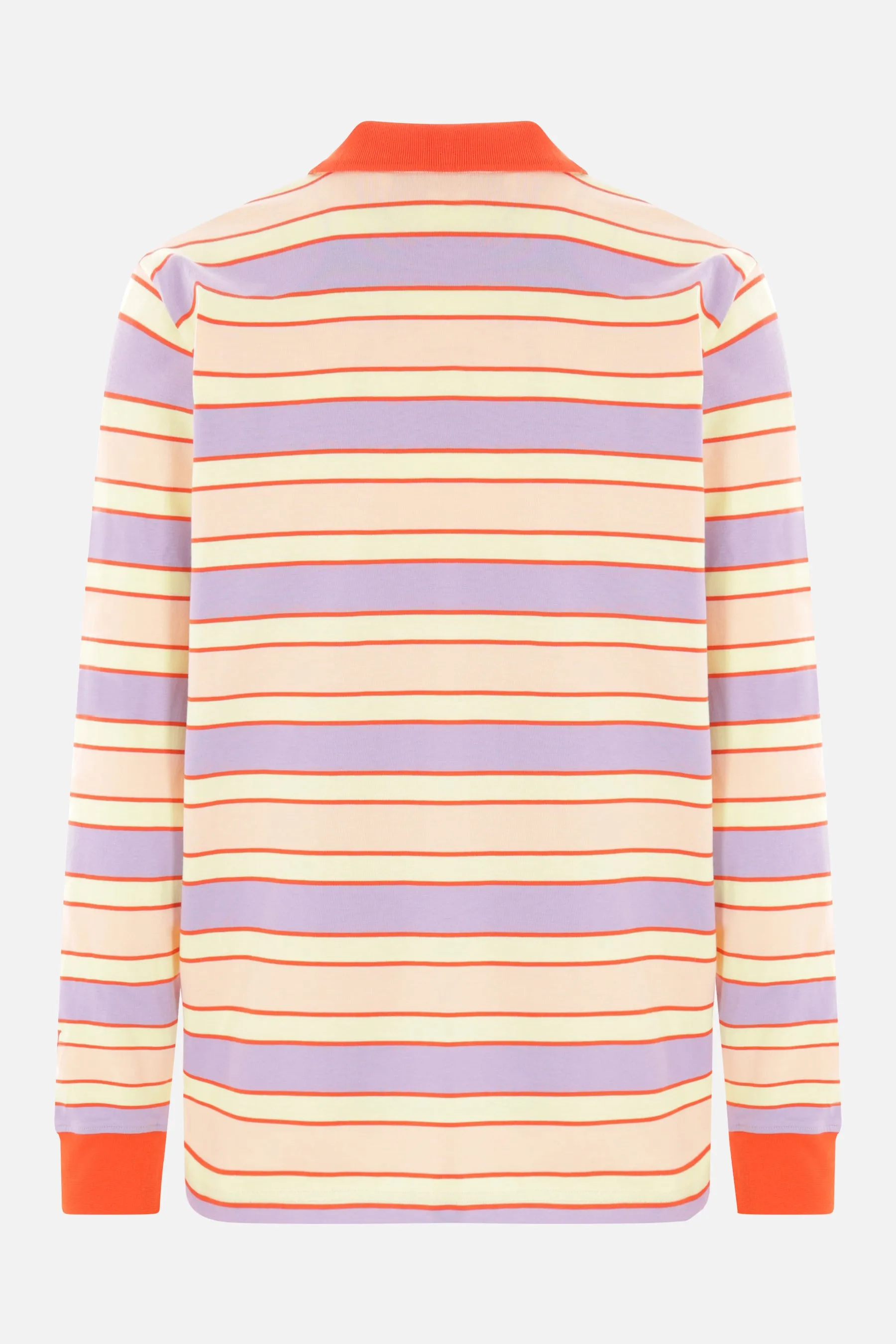 striped jersey long-sleeved polo shirt