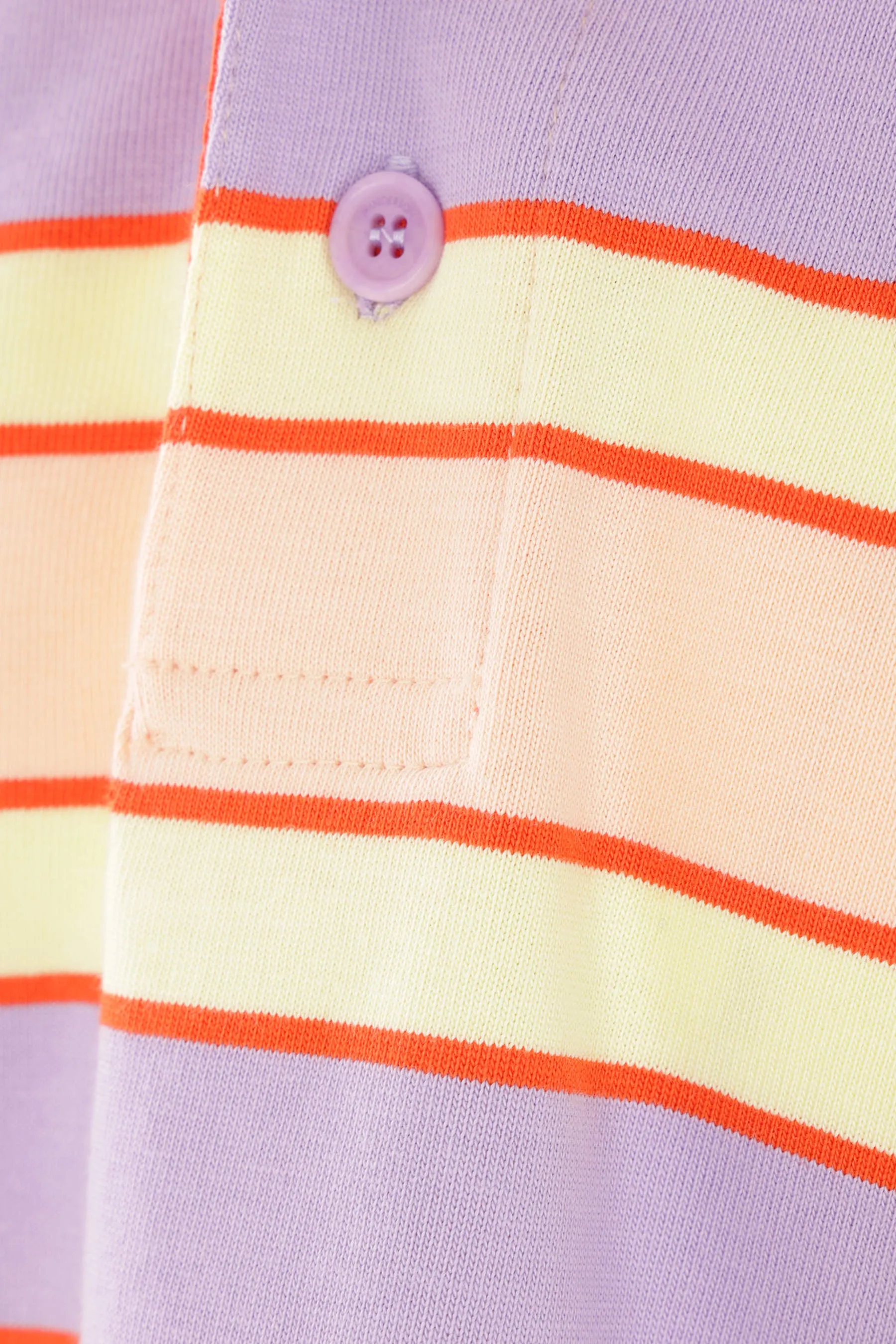 striped jersey long-sleeved polo shirt