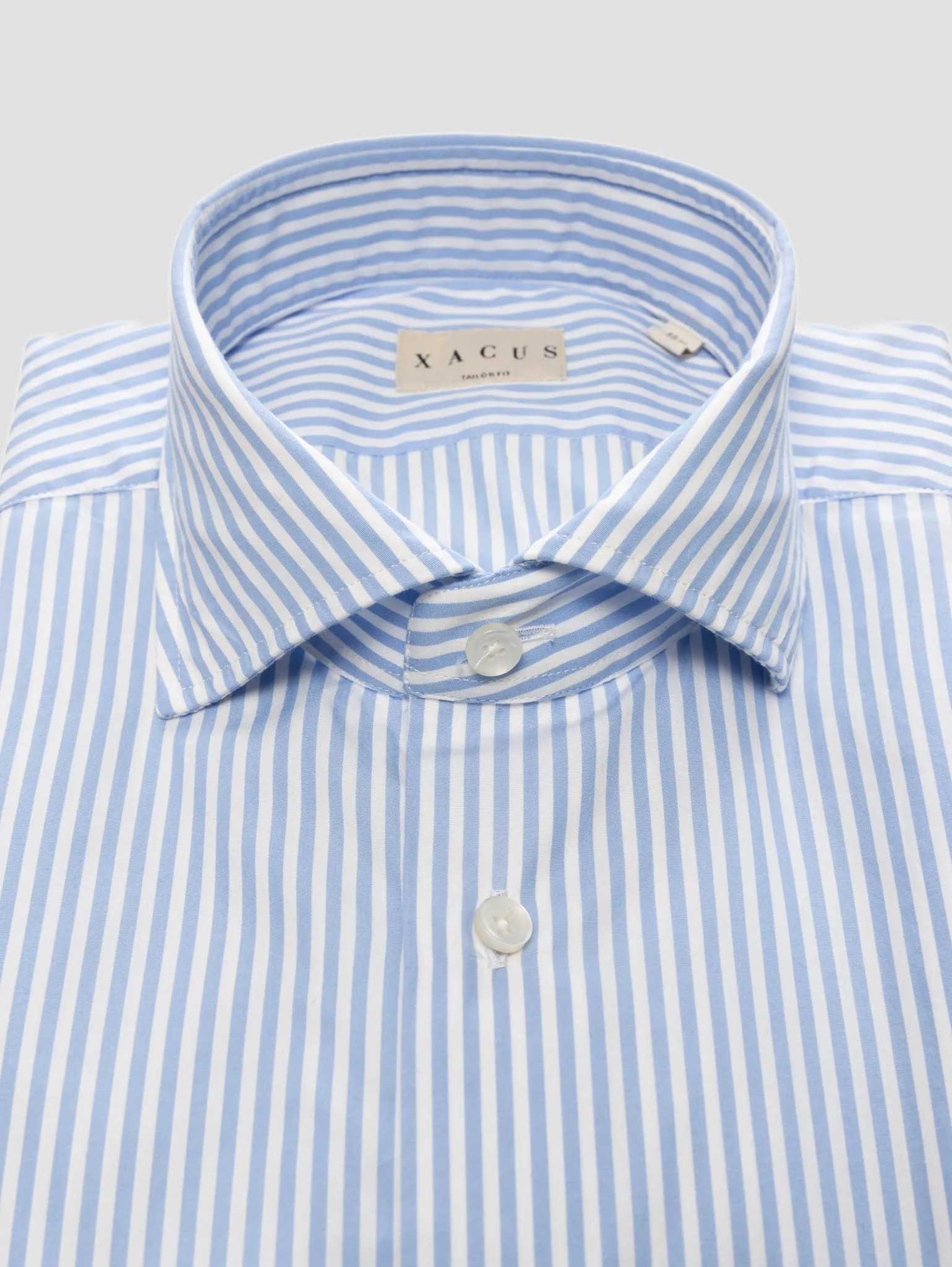 Striped Shirt in Super Cotton Light Blue/White
