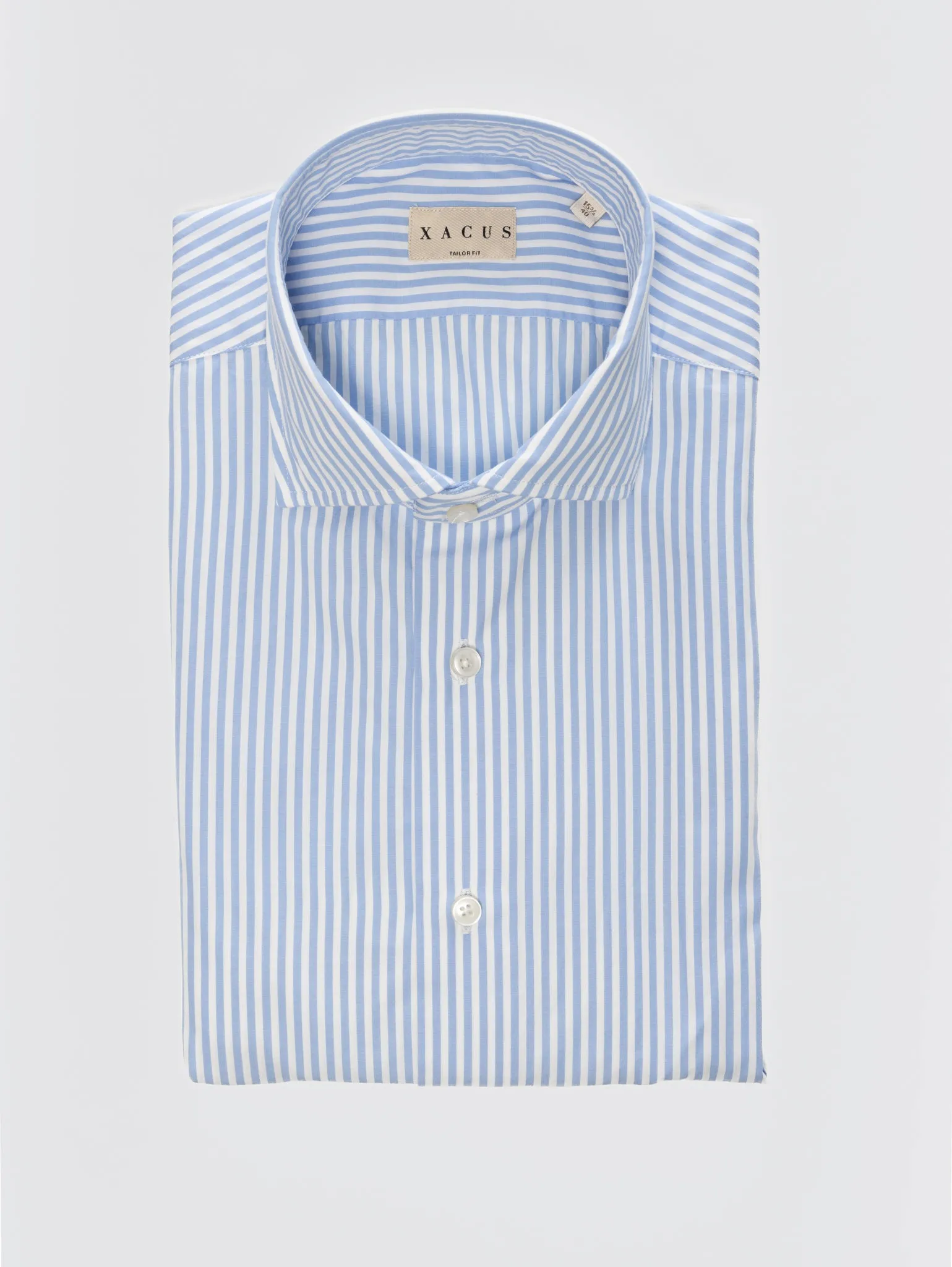 Striped Shirt in Super Cotton Light Blue/White