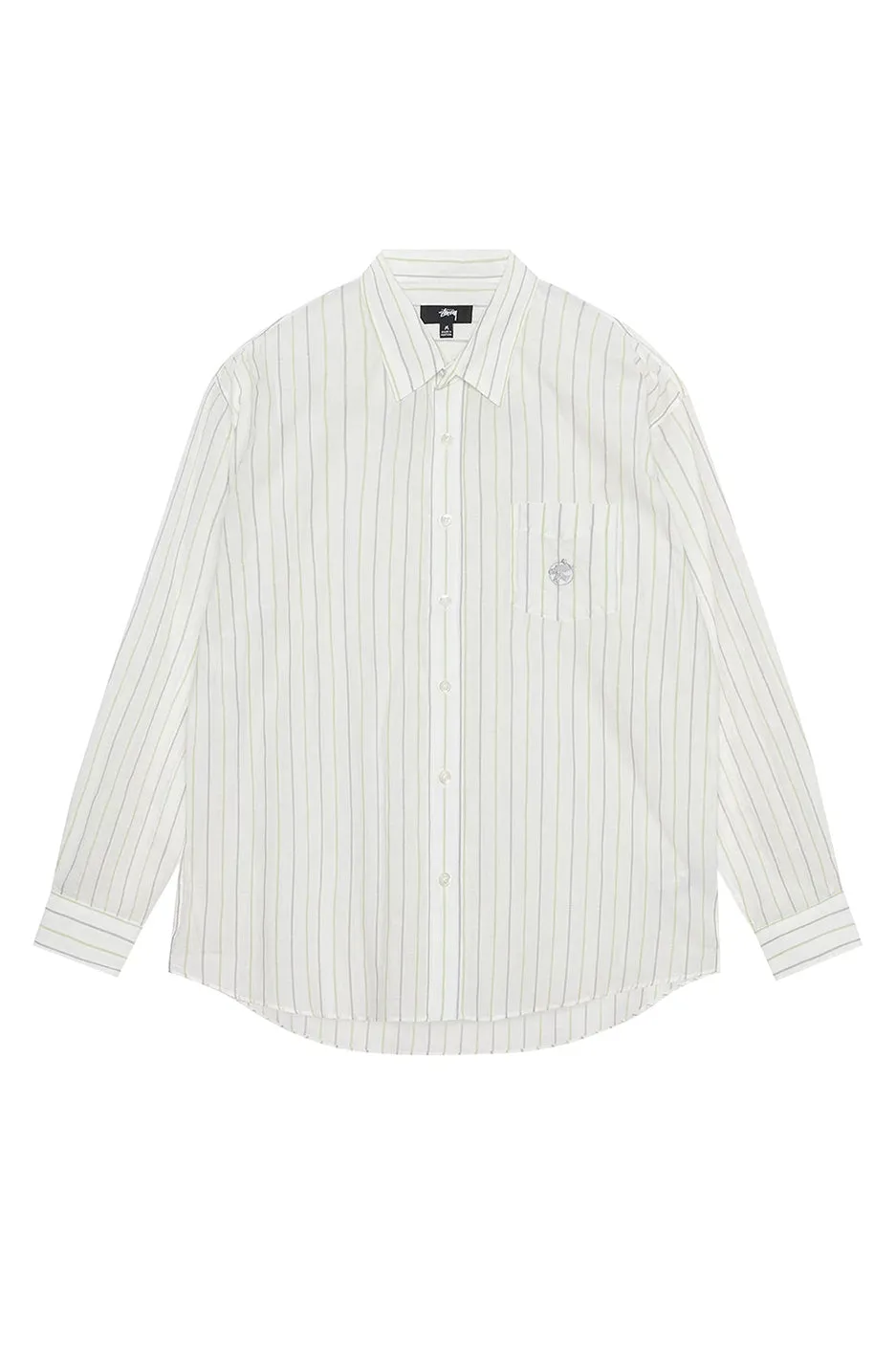 Stussy Classic LS Striped Shirt 'White'