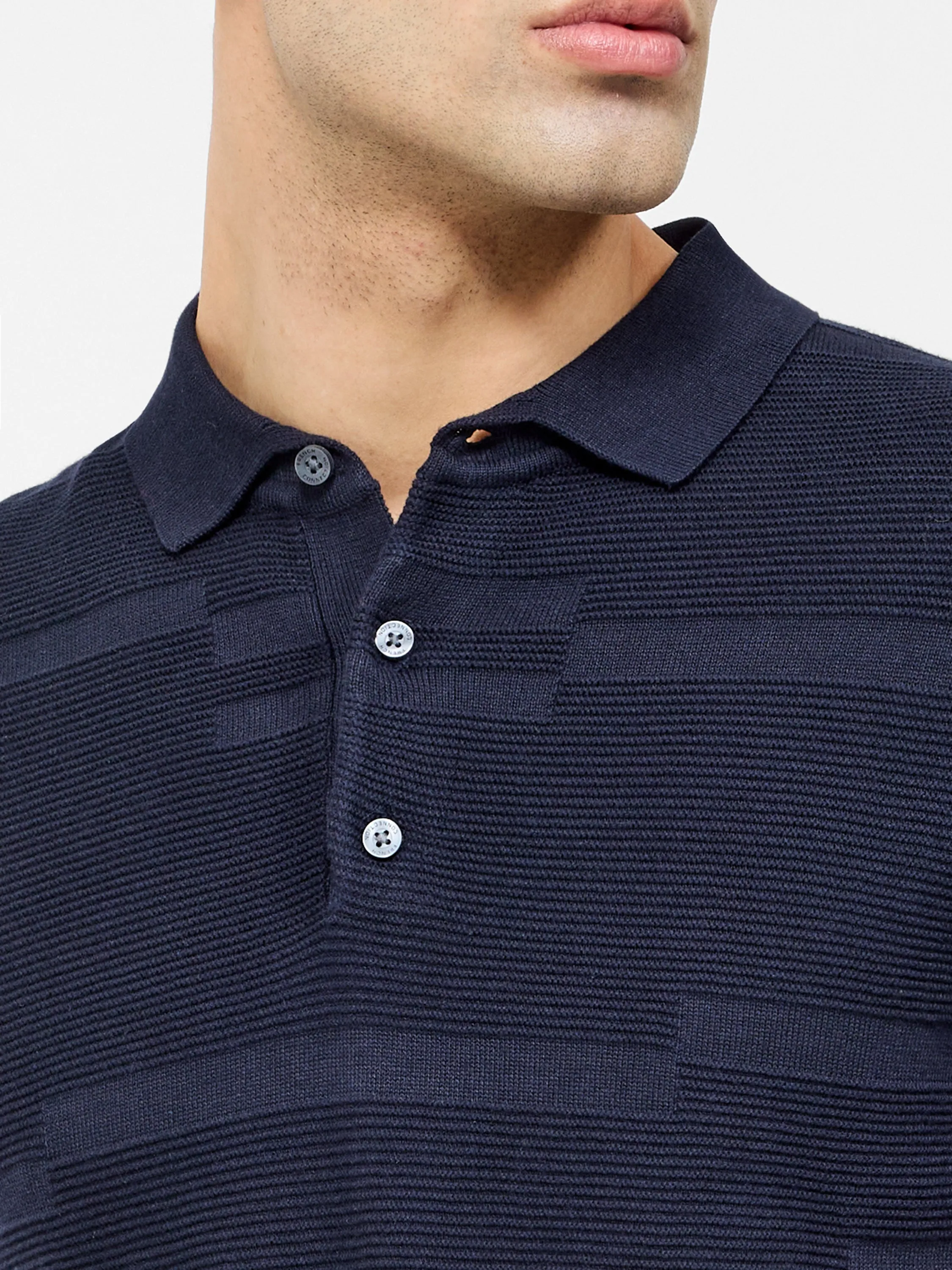 Textured Jacquard Block Polo