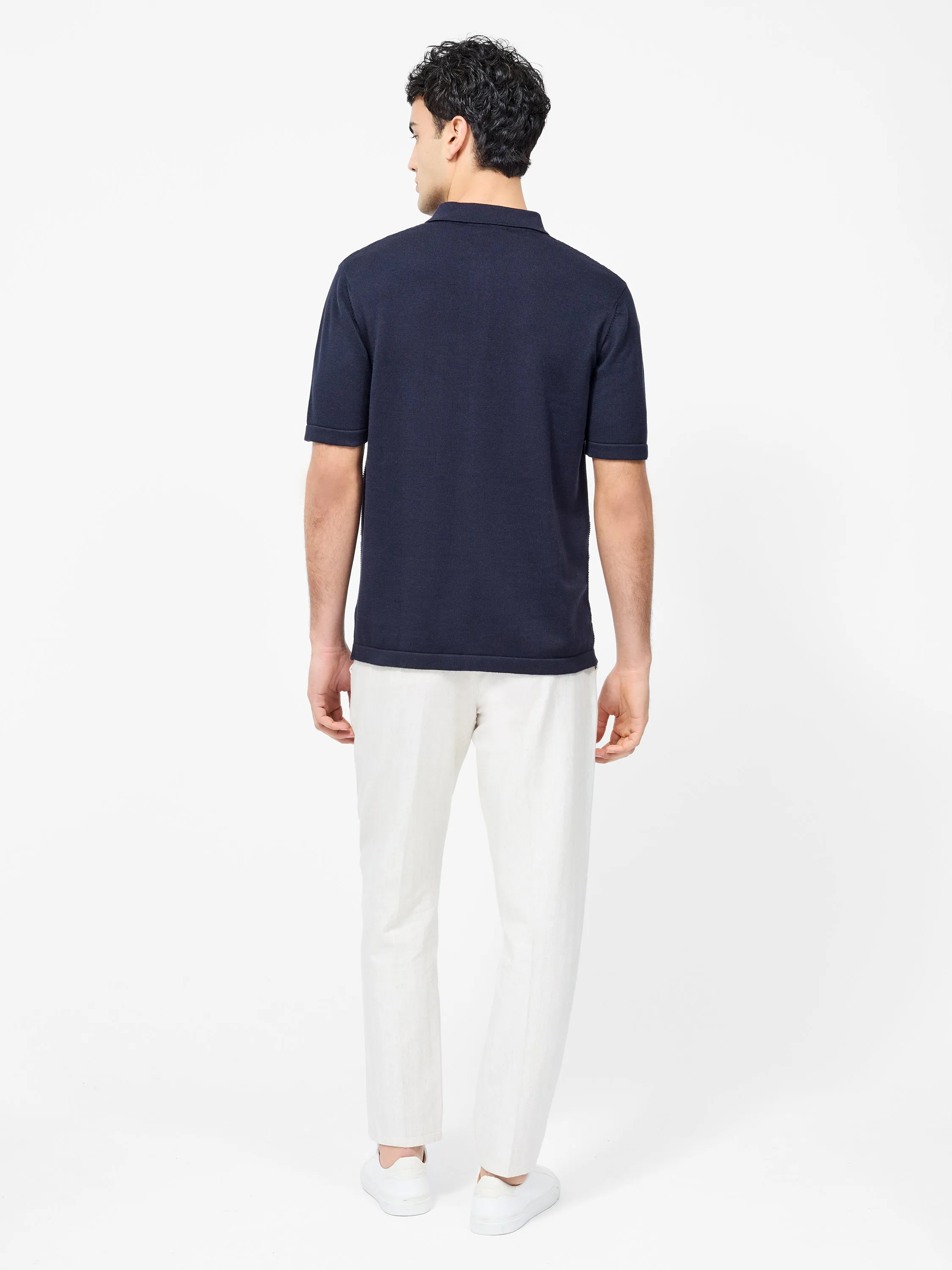Textured Jacquard Block Polo
