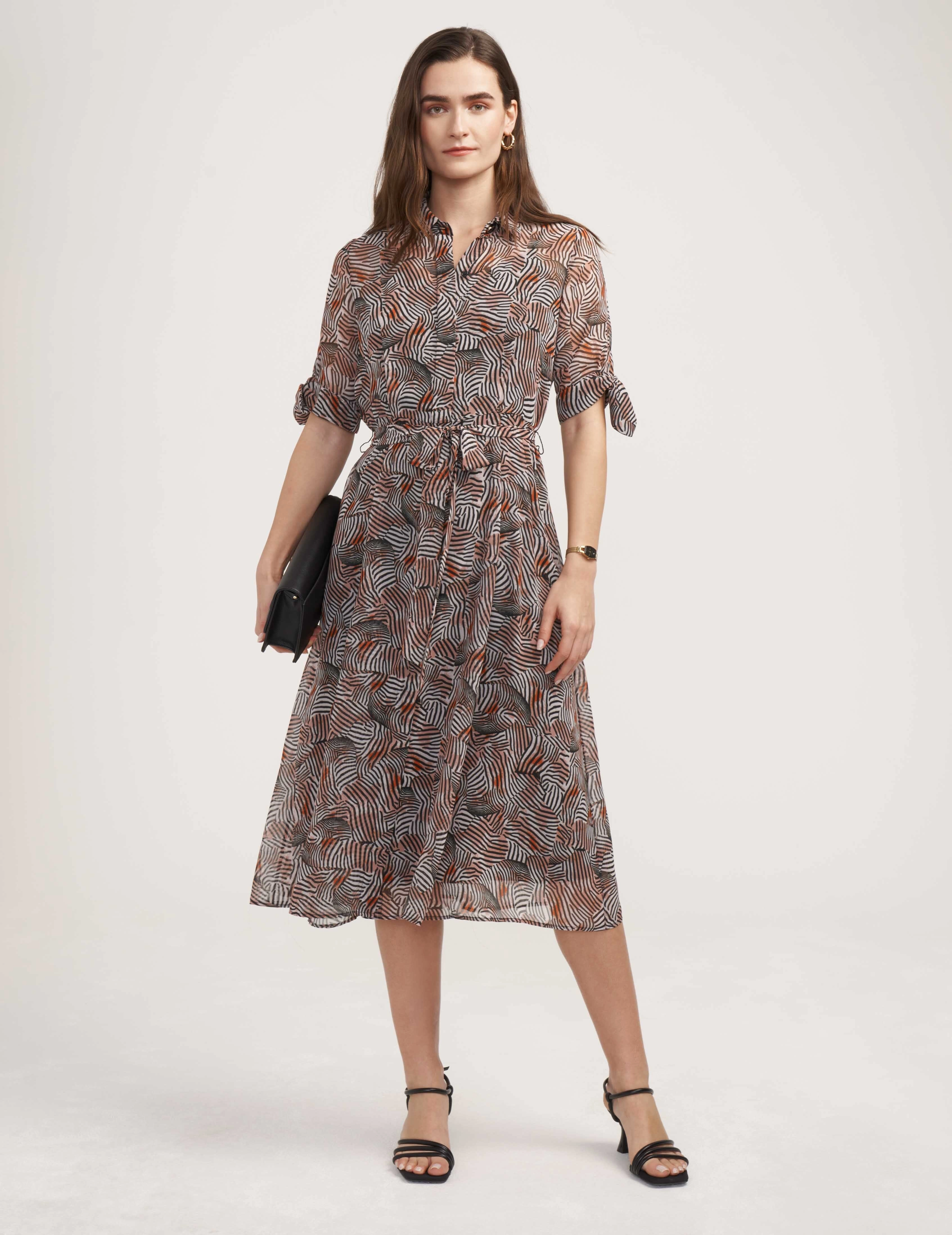 Tie Sleeve Shirt Dress - Clearance