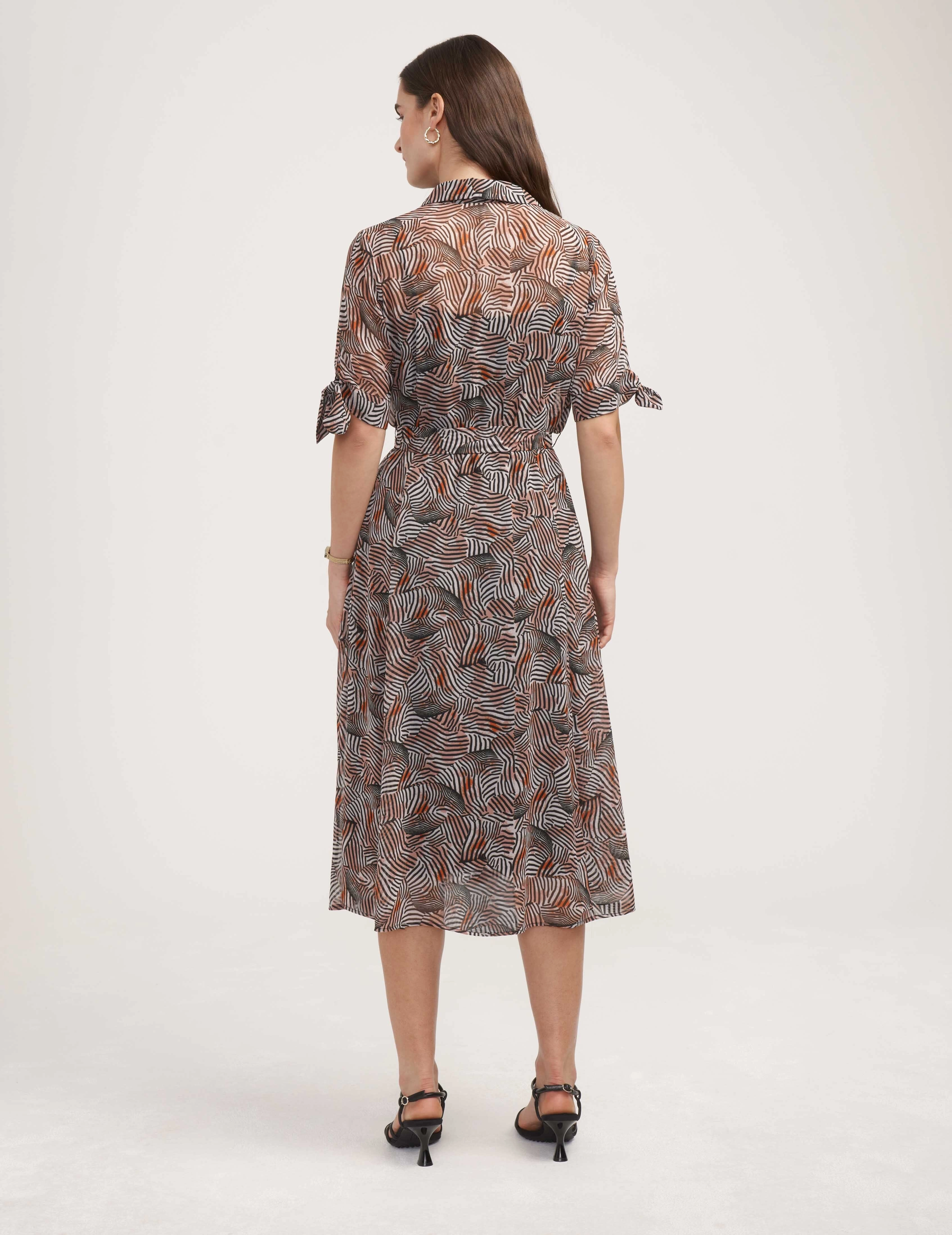 Tie Sleeve Shirt Dress - Clearance